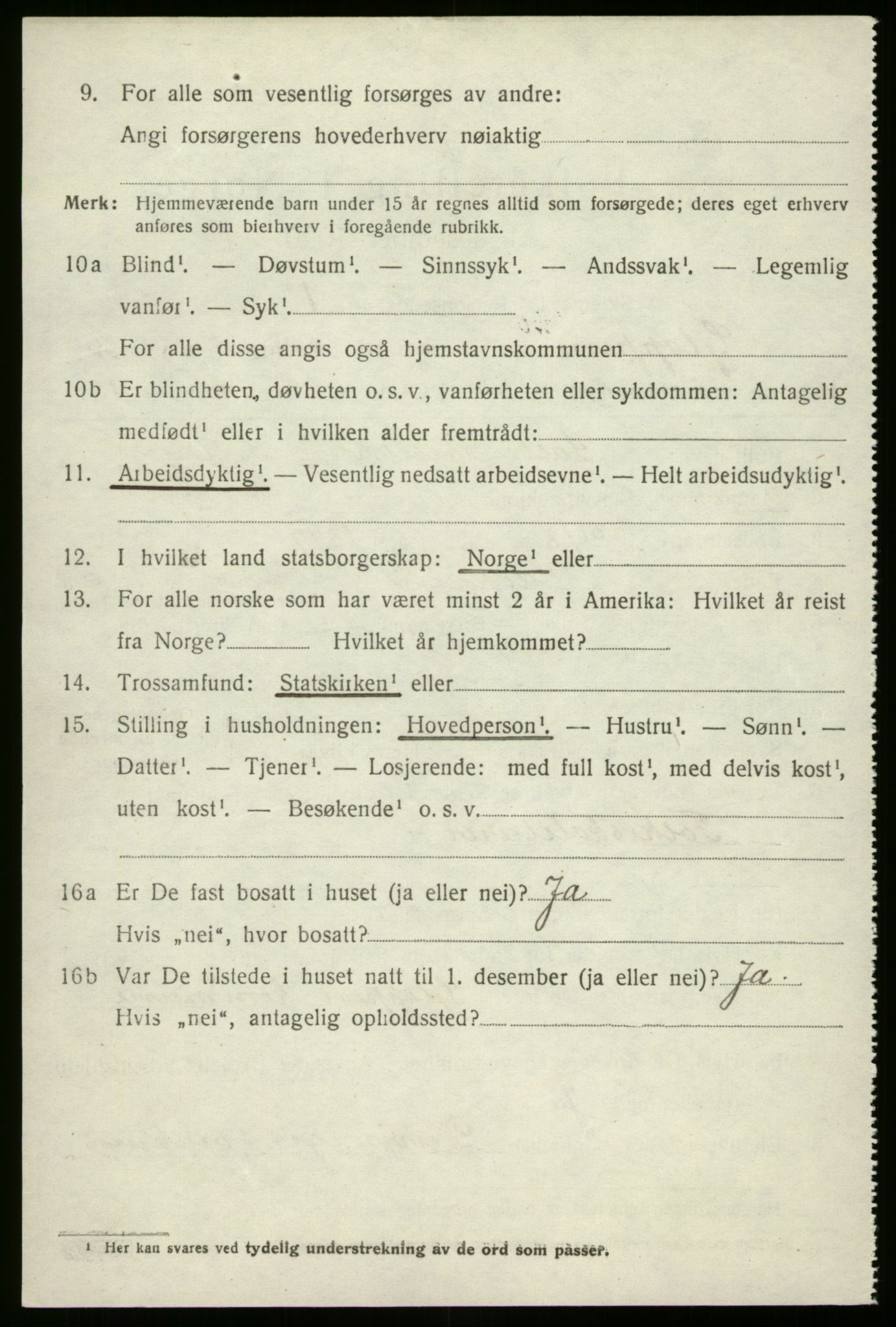 SAB, 1920 census for Gloppen, 1920, p. 1465