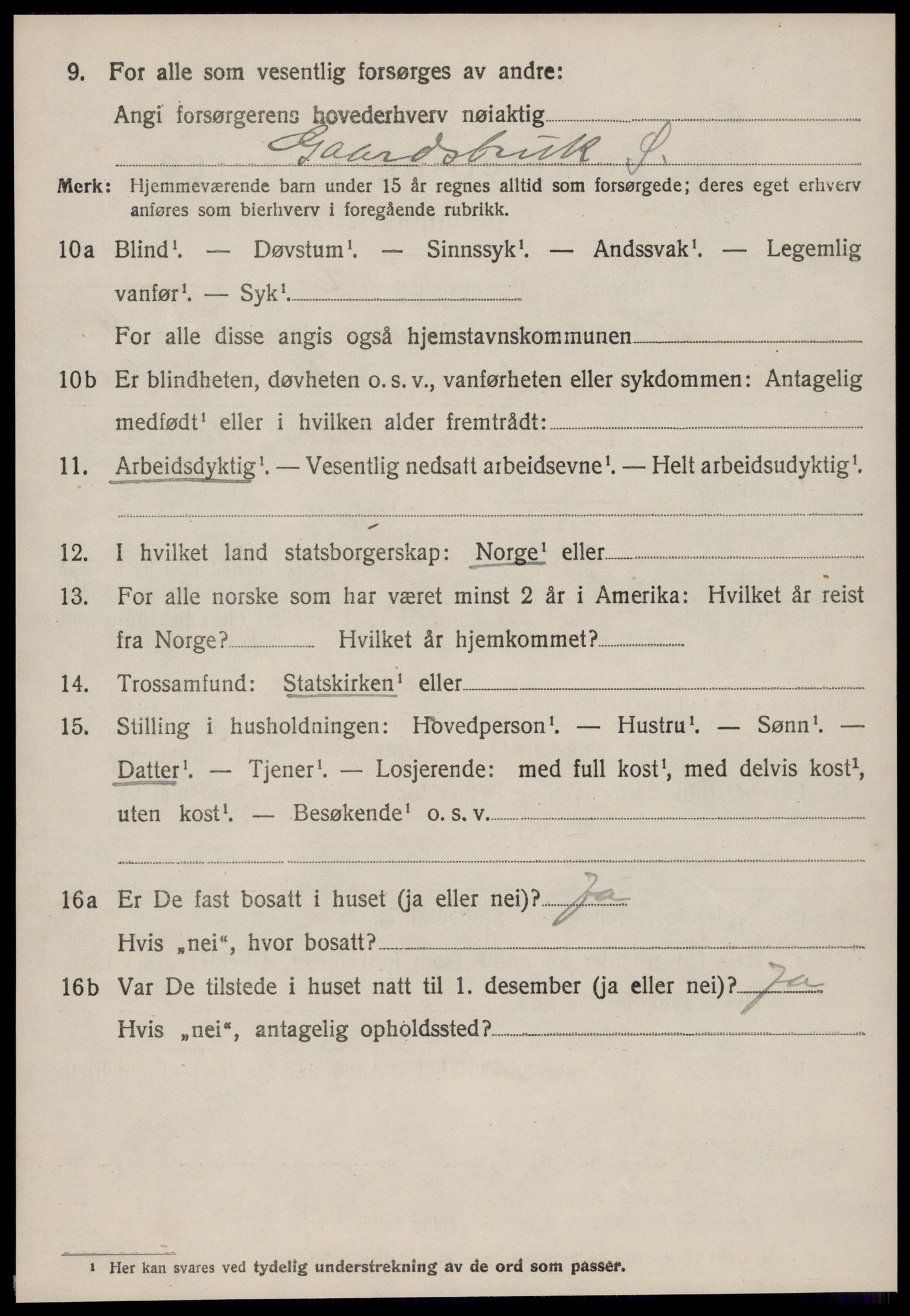 SAT, 1920 census for Hareid, 1920, p. 3170