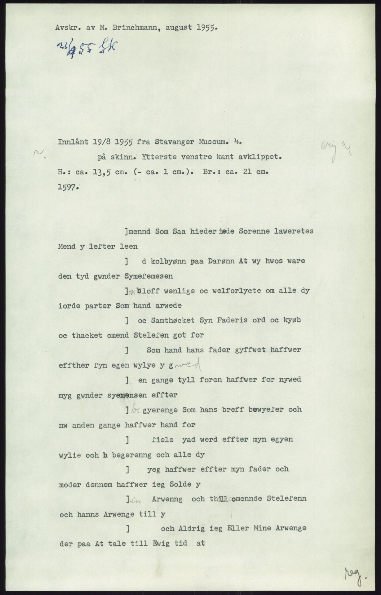 Samlinger til kildeutgivelse, Diplomavskriftsamlingen, AV/RA-EA-4053/H/Ha, p. 3083