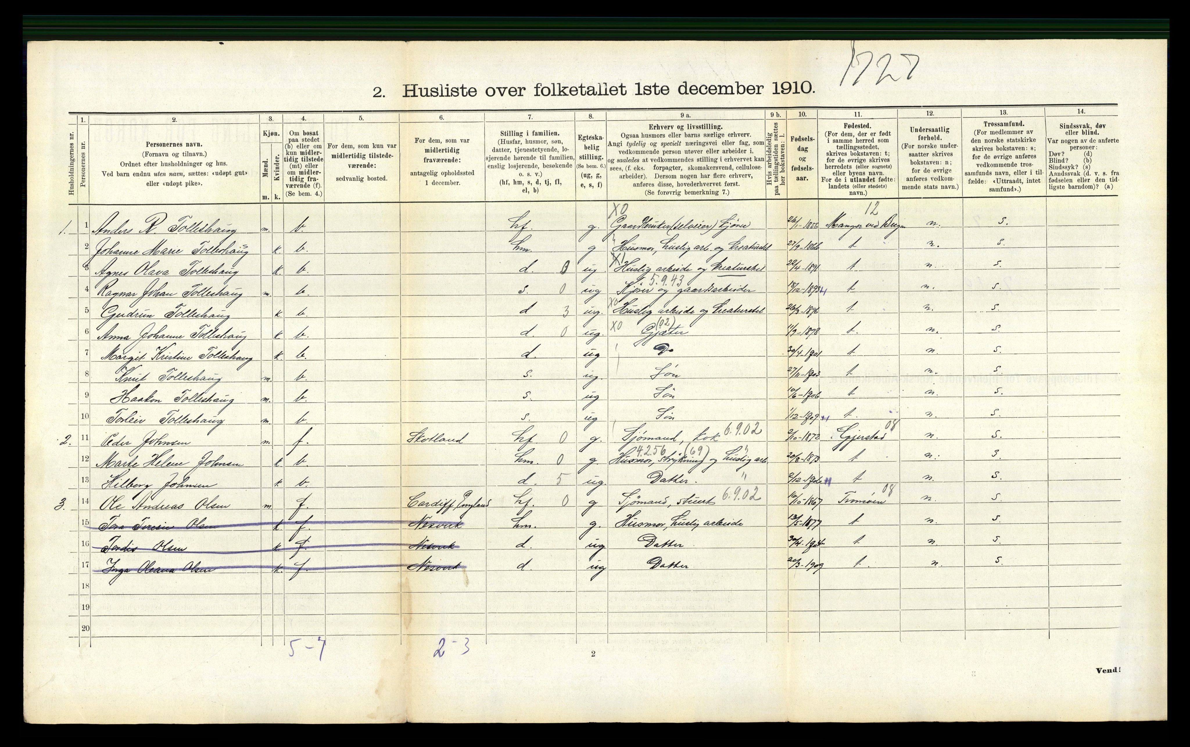 RA, 1910 census for Holt, 1910, p. 407