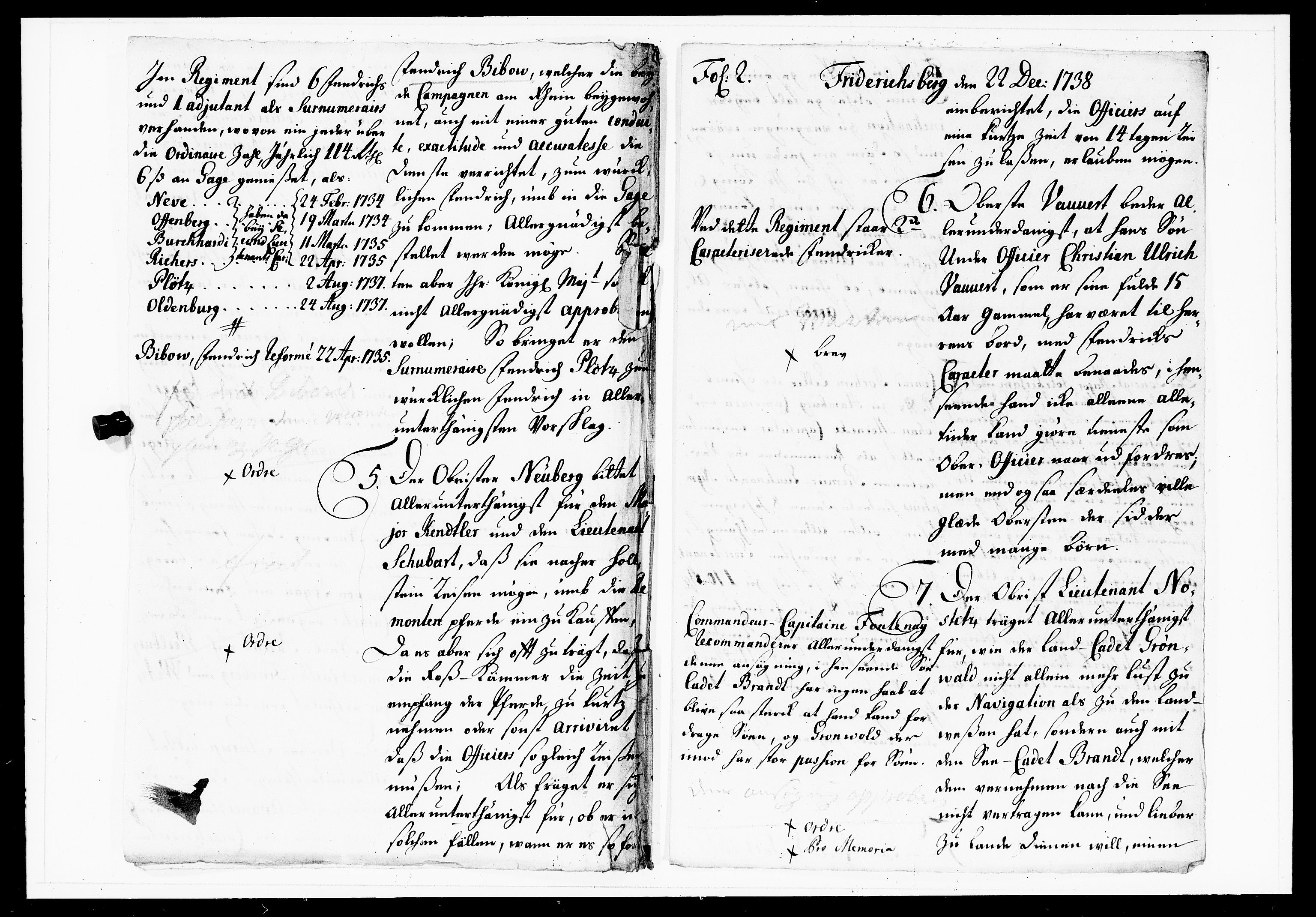 Krigskollegiet, Krigskancelliet, DRA/A-0006/-/1143-1150: Refererede sager, 1738, p. 556