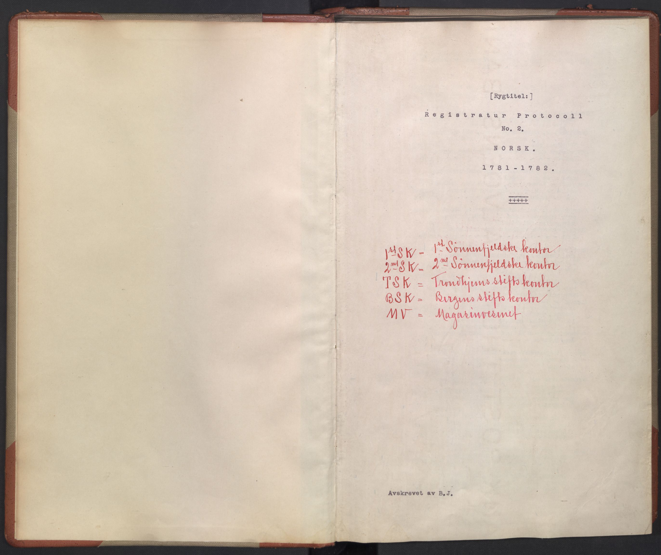 Avskriftsamlingen, RA/EA-4022/F/Fb/L0124: Registratur over norske Relasjons- og resolusjonsprotokoller, 1781-1782, p. 3