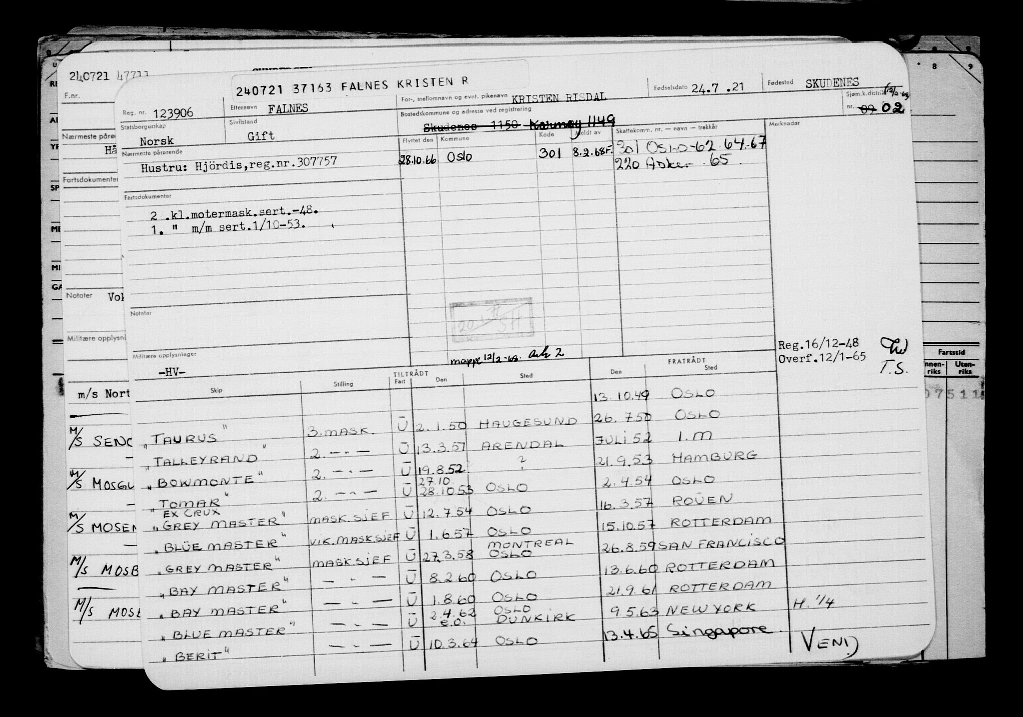 Direktoratet for sjømenn, RA/S-3545/G/Gb/L0196: Hovedkort, 1921, p. 346