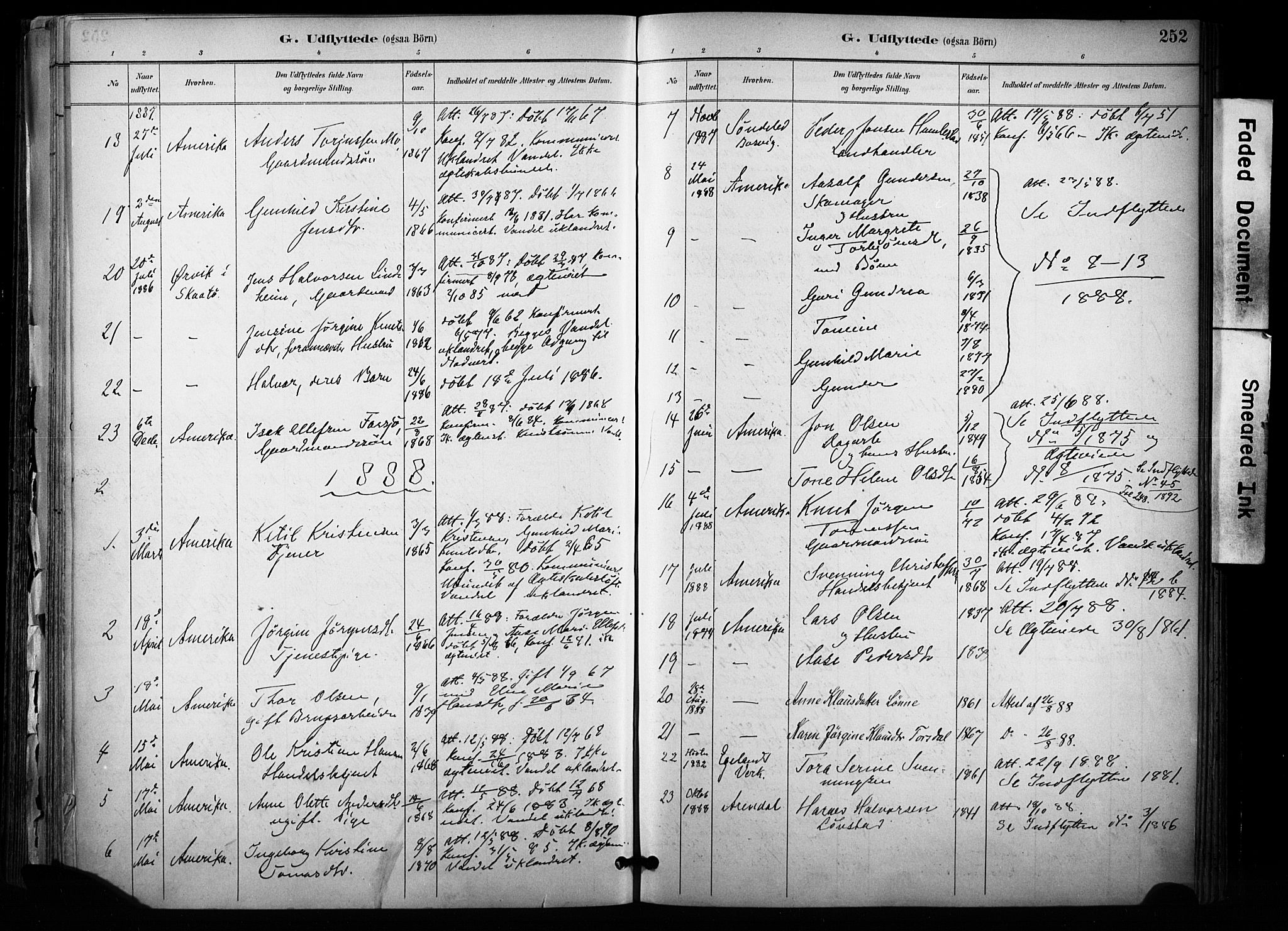 Sannidal kirkebøker, AV/SAKO-A-296/F/Fa/L0015: Parish register (official) no. 15, 1884-1899, p. 252