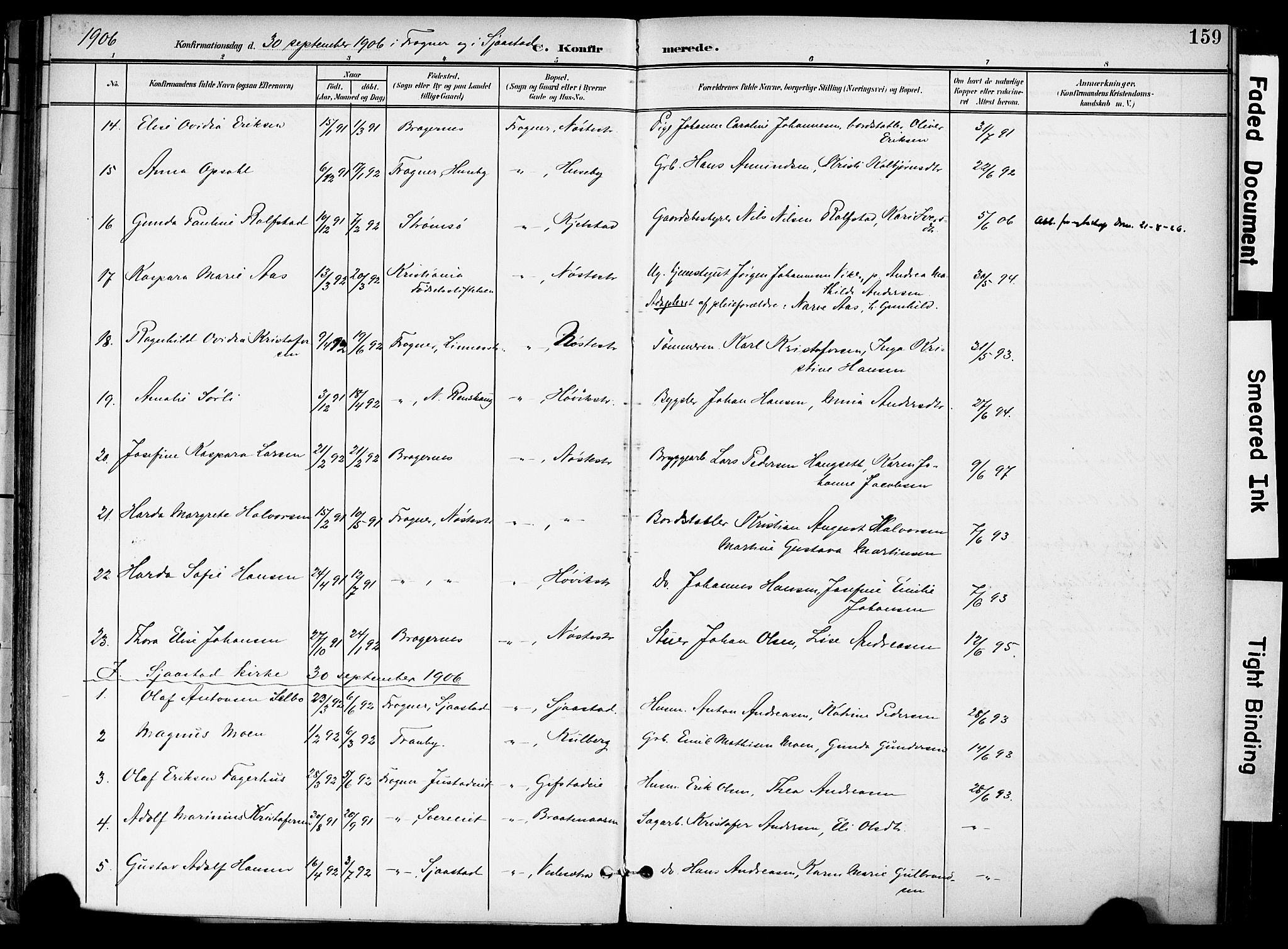 Lier kirkebøker, AV/SAKO-A-230/F/Fa/L0017: Parish register (official) no. I 17, 1901-1908, p. 159