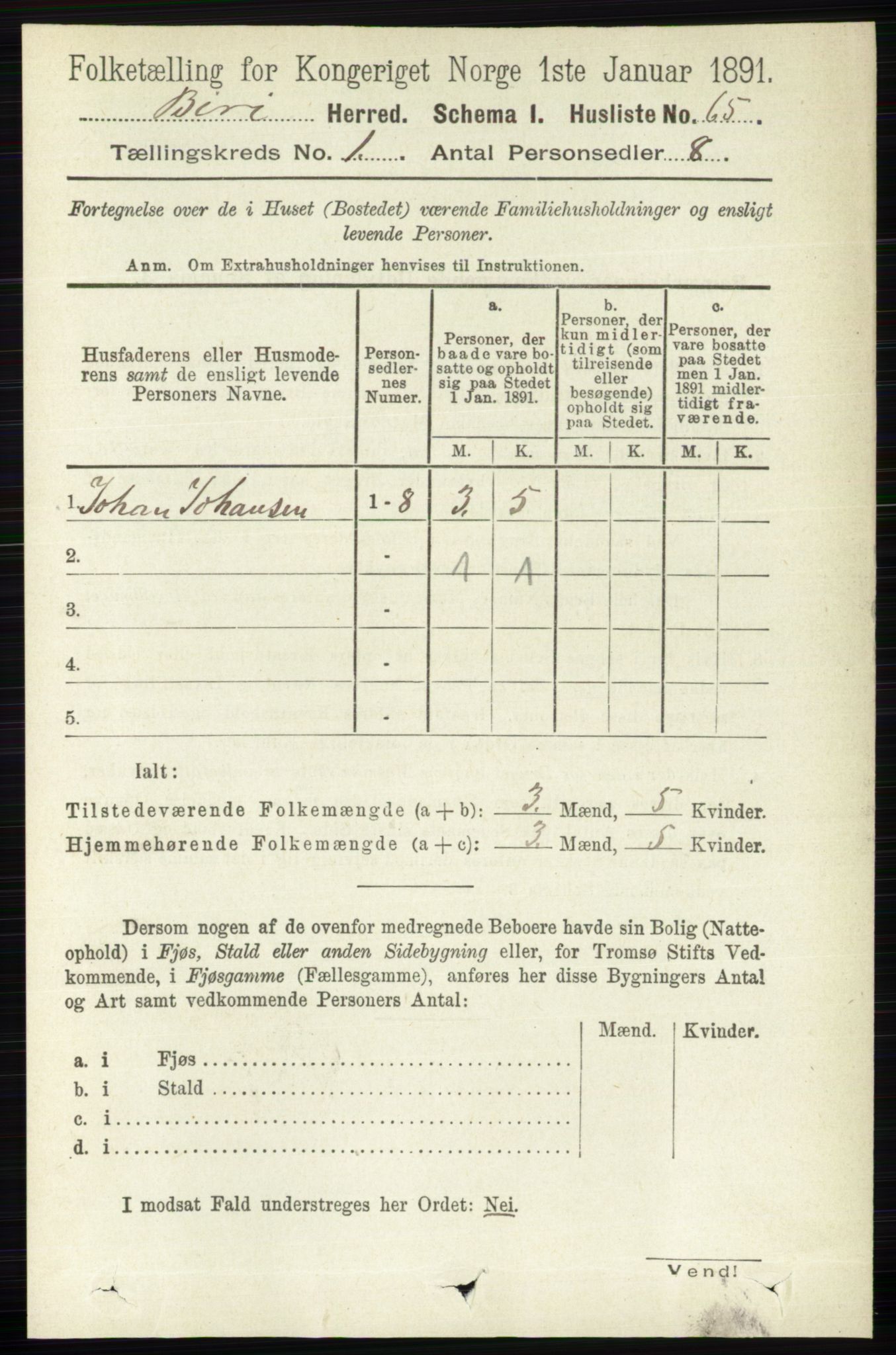 RA, 1891 census for 0525 Biri, 1891, p. 103