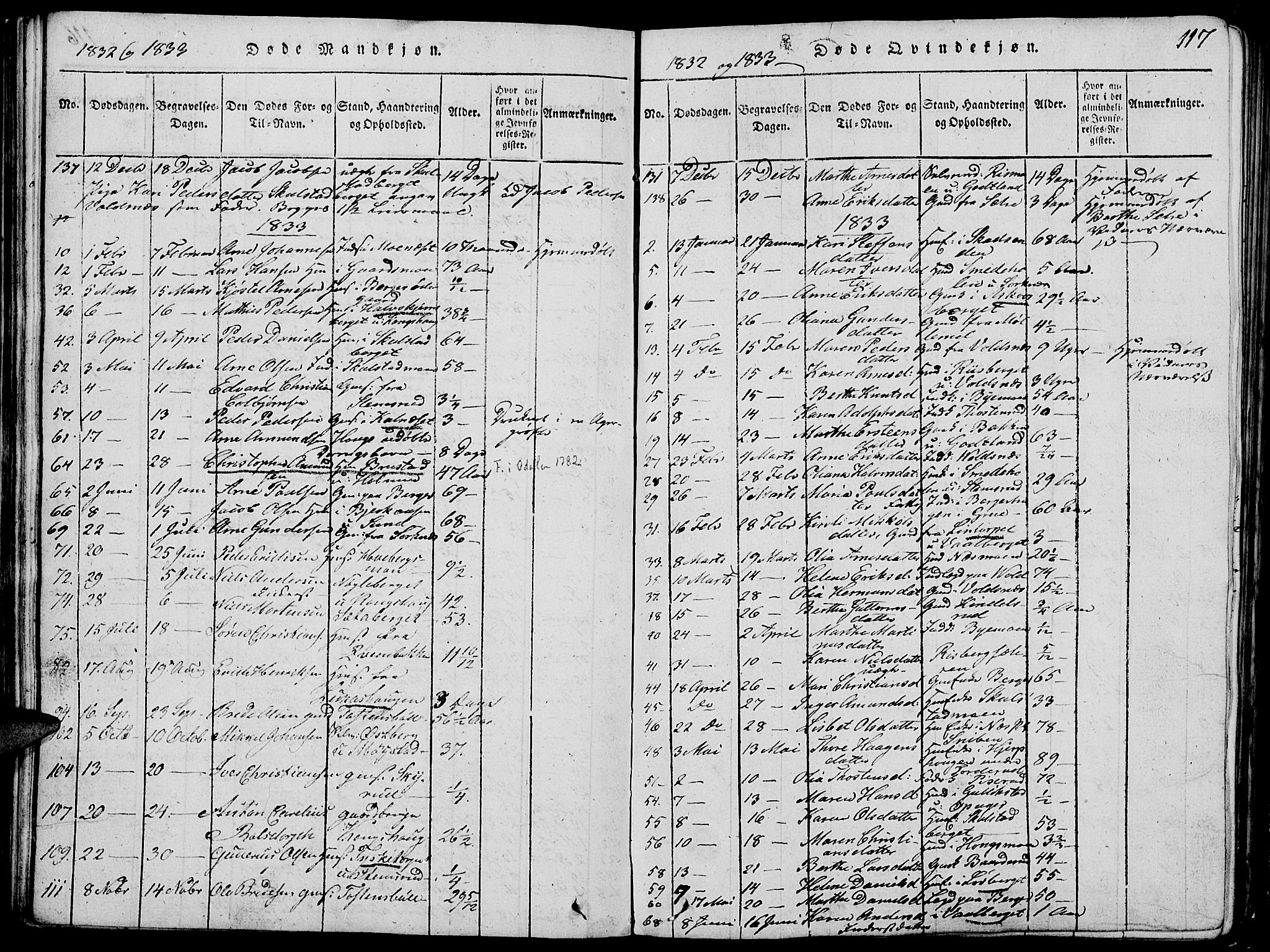 Grue prestekontor, SAH/PREST-036/H/Ha/Hab/L0002: Parish register (copy) no. 2, 1815-1841, p. 117