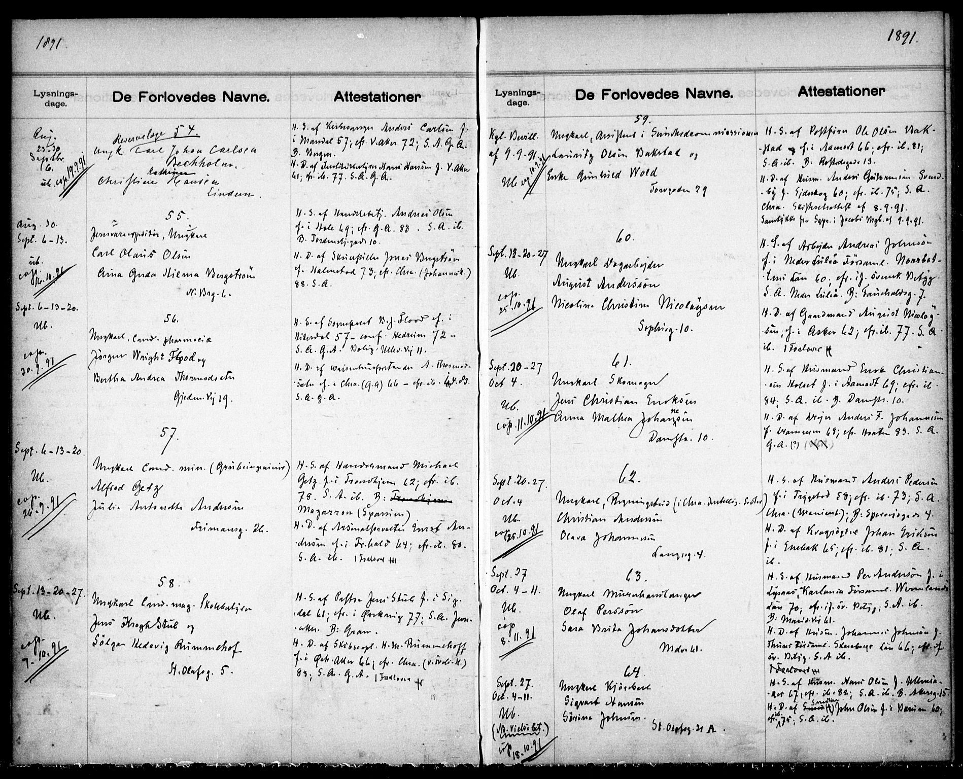 Gamle Aker prestekontor Kirkebøker, AV/SAO-A-10617a/H/L0002: Banns register no. 2, 1890-1900