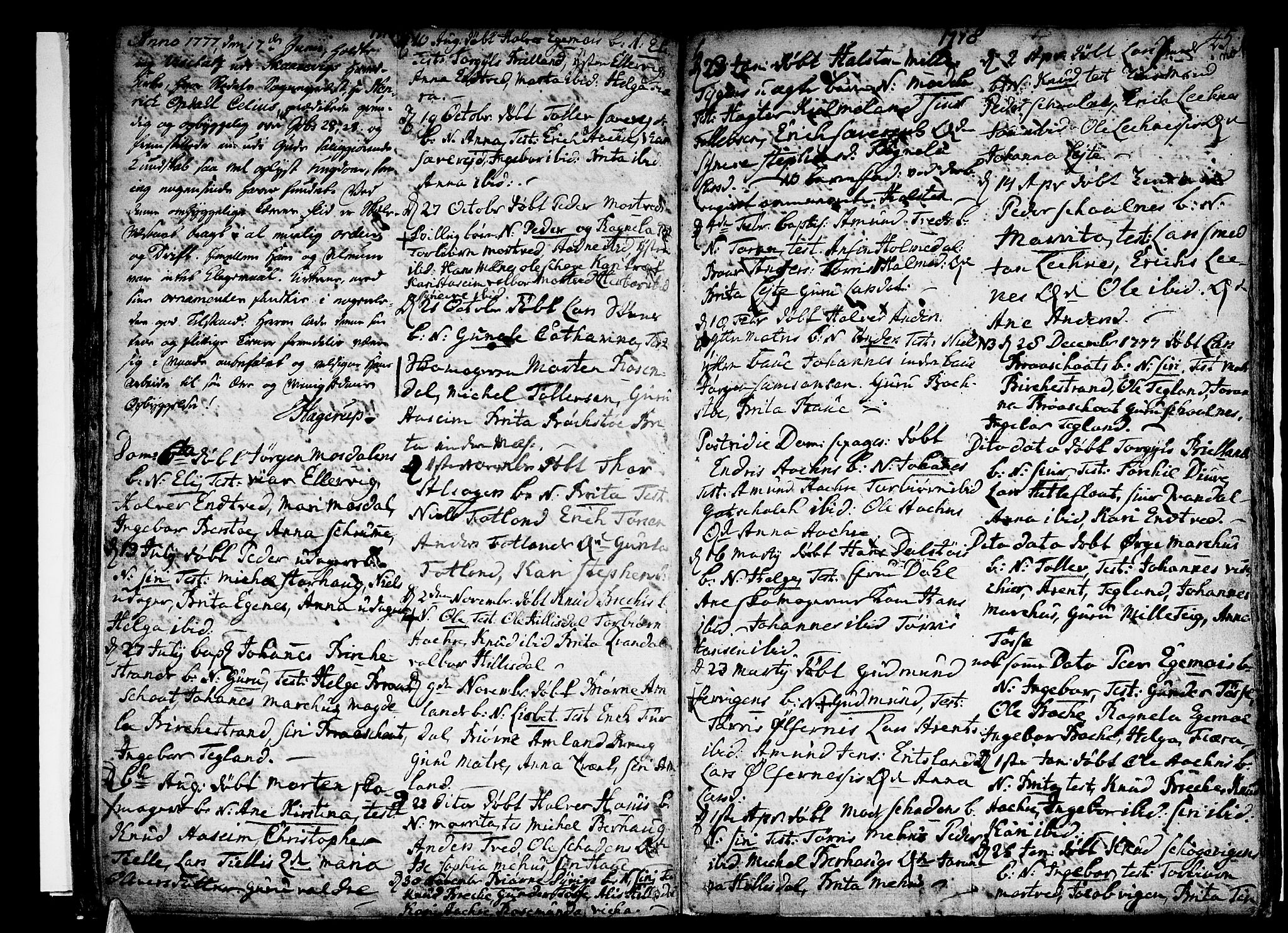 Skånevik sokneprestembete, SAB/A-77801/H/Haa: Parish register (official) no. A 1, 1745-1789, p. 45
