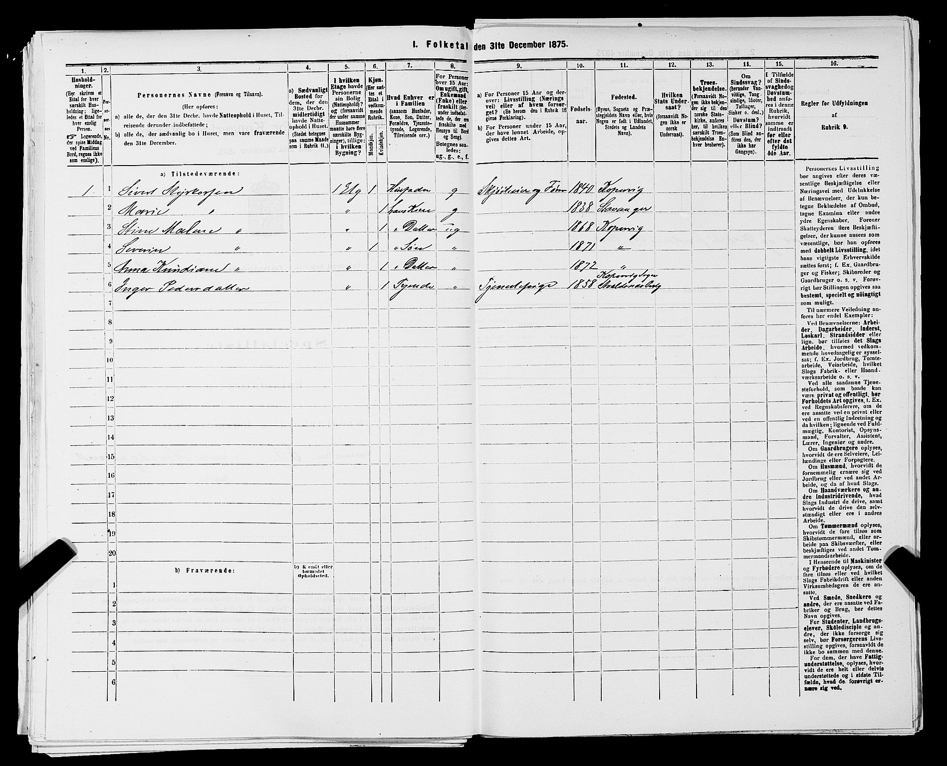 SAST, 1875 census for 1105B Avaldsnes/Kopervik, 1875, p. 113