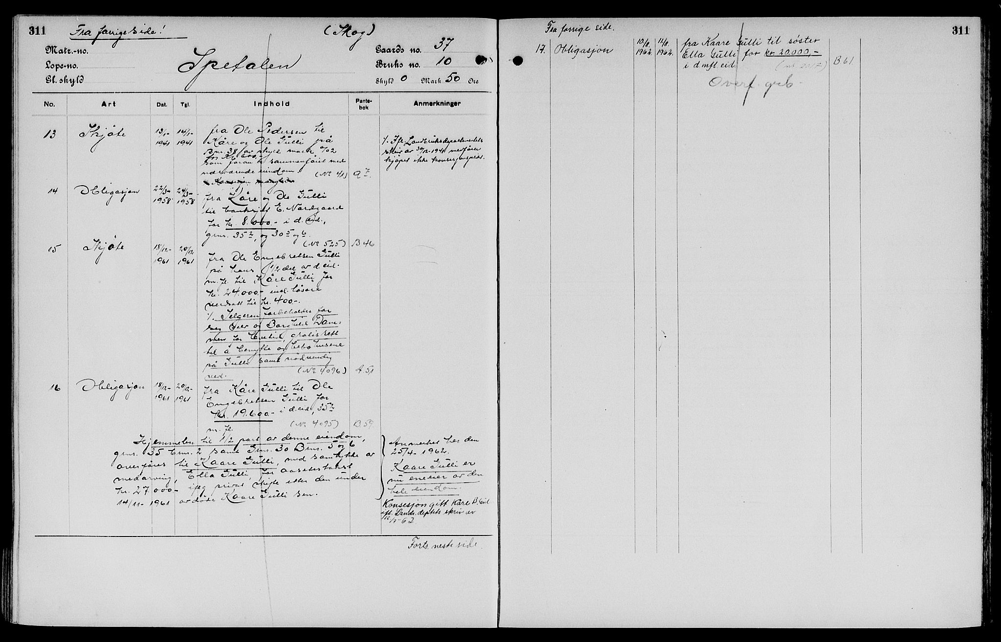 Vinger og Odal sorenskriveri, SAH/TING-022/H/Ha/Hac/Hacc/L0006: Mortgage register no. 3.6, 1923, p. 311