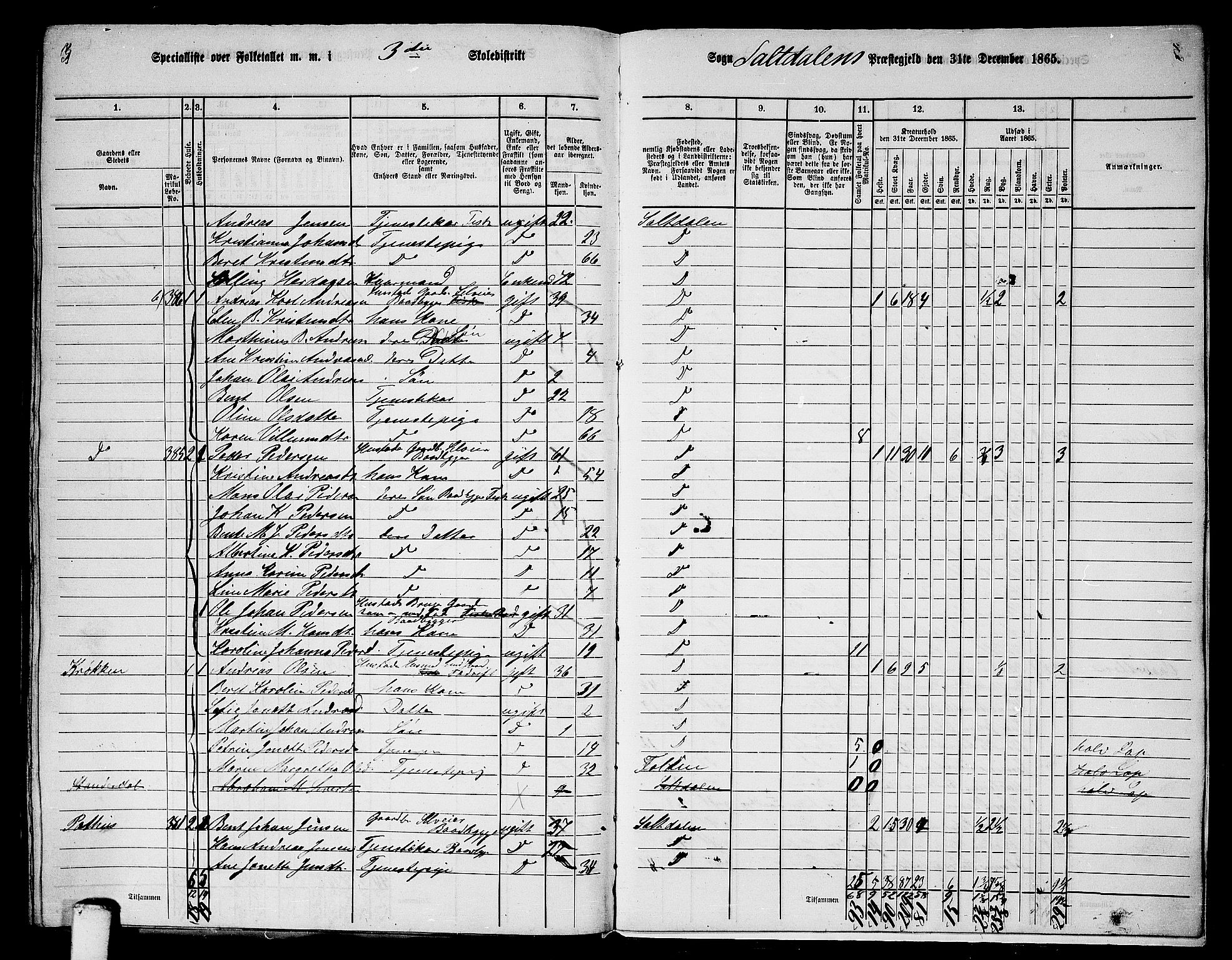 RA, 1865 census for Saltdal, 1865, p. 75