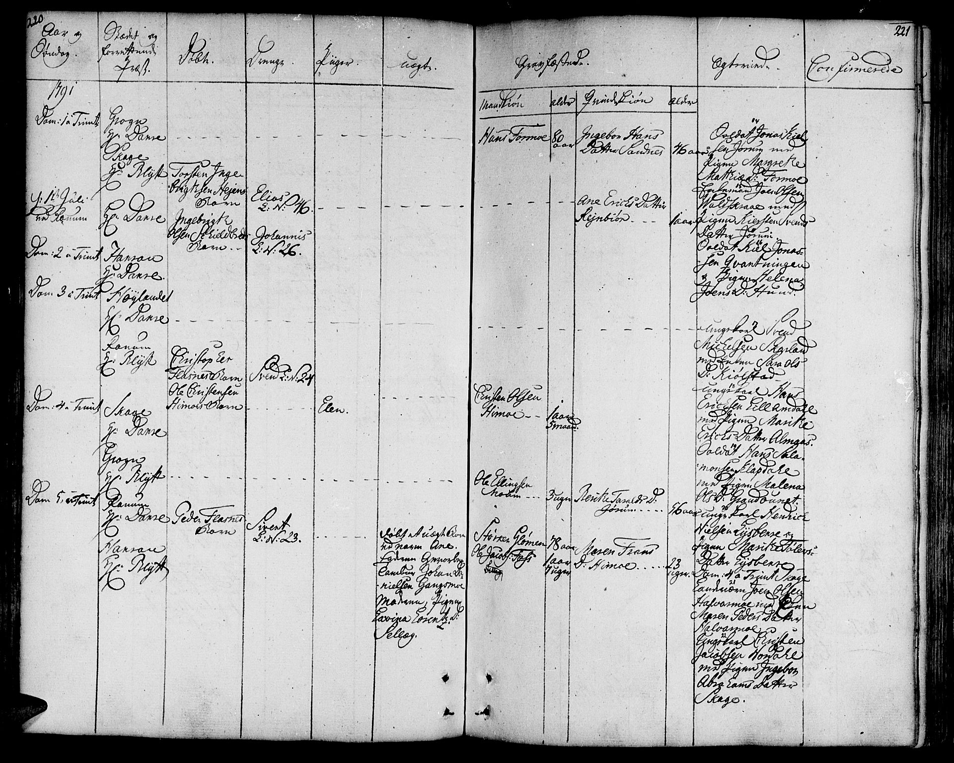 Ministerialprotokoller, klokkerbøker og fødselsregistre - Nord-Trøndelag, AV/SAT-A-1458/764/L0544: Parish register (official) no. 764A04, 1780-1798, p. 220-221