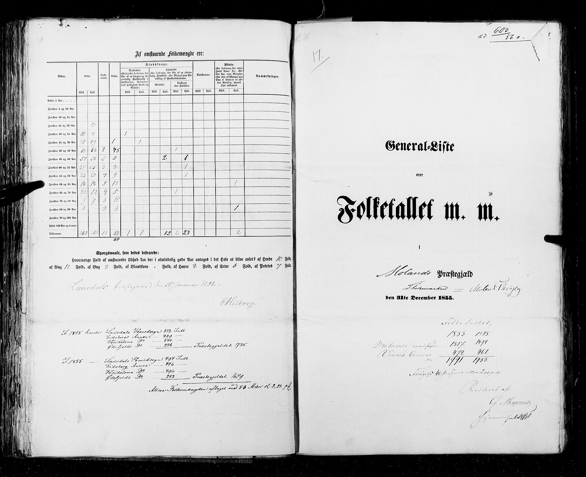 RA, Census 1855, vol. 3: Bratsberg amt, Nedenes amt og Lister og Mandal amt, 1855, p. 93