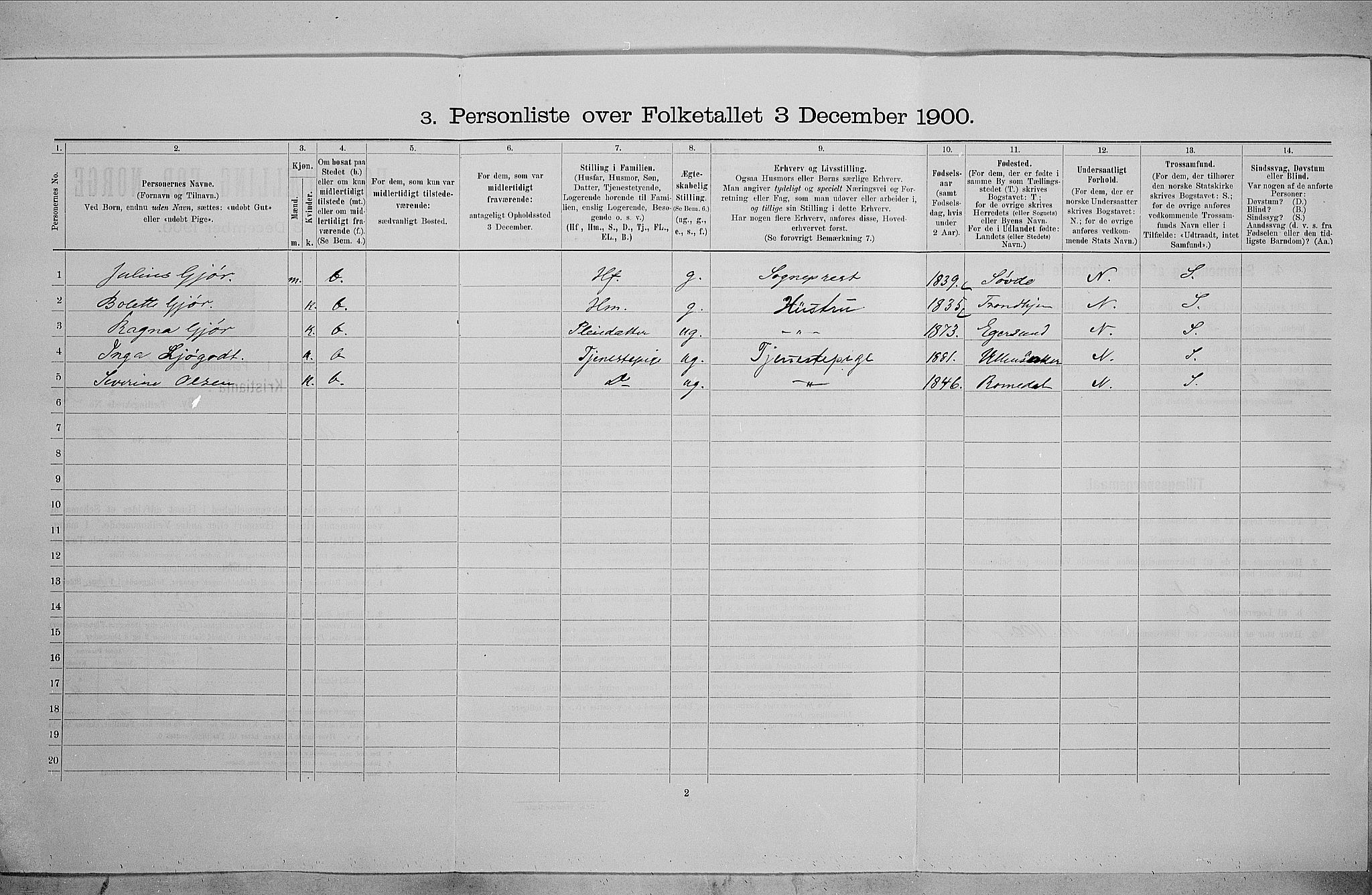 SAO, 1900 census for Kristiania, 1900, p. 55232