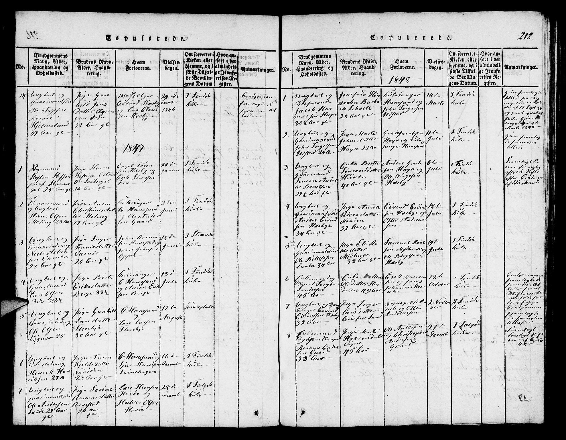 Finnøy sokneprestkontor, AV/SAST-A-101825/H/Ha/Hab/L0001: Parish register (copy) no. B 1, 1816-1856, p. 212