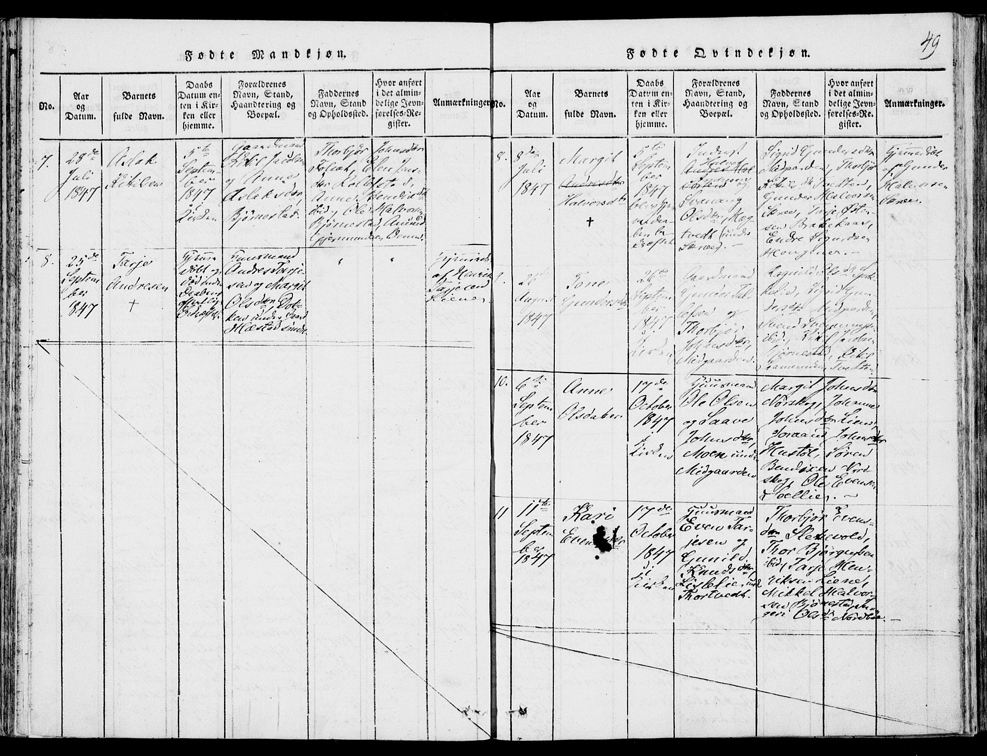 Fyresdal kirkebøker, AV/SAKO-A-263/F/Fb/L0001: Parish register (official) no. II 1, 1815-1854, p. 49