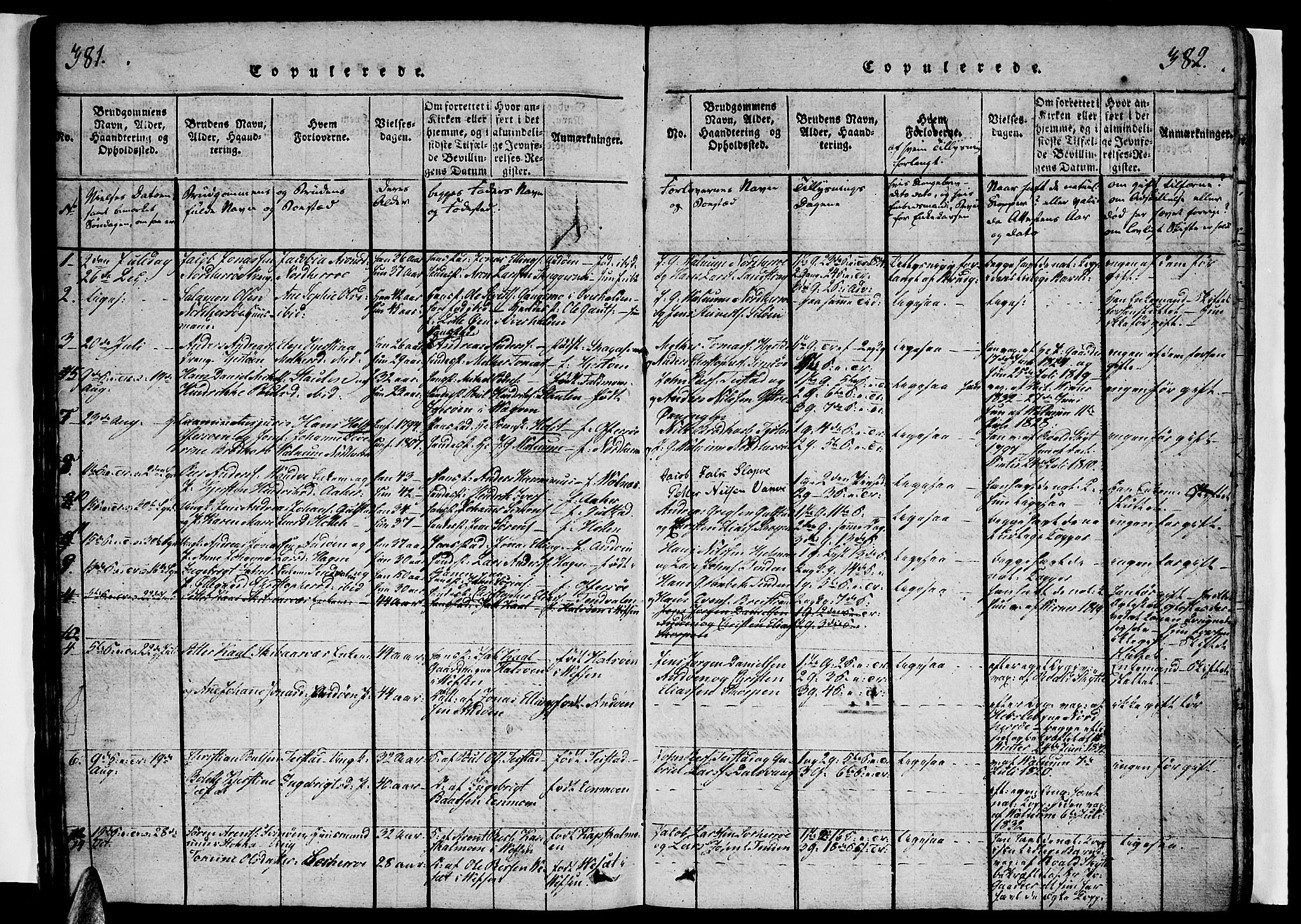 Ministerialprotokoller, klokkerbøker og fødselsregistre - Nordland, AV/SAT-A-1459/834/L0510: Parish register (copy) no. 834C01, 1820-1847, p. 381-382