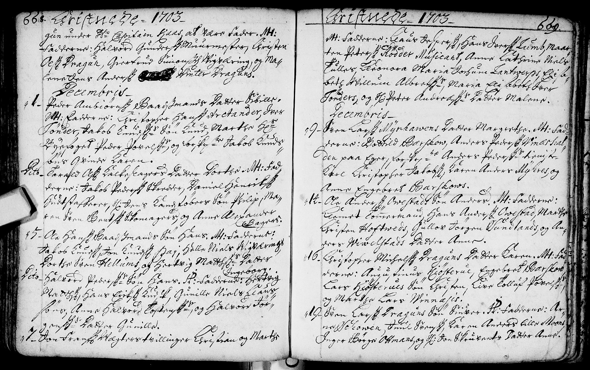 Bragernes kirkebøker, AV/SAKO-A-6/F/Fa/L0002: Parish register (official) no. I 2, 1680-1705, p. 668-669