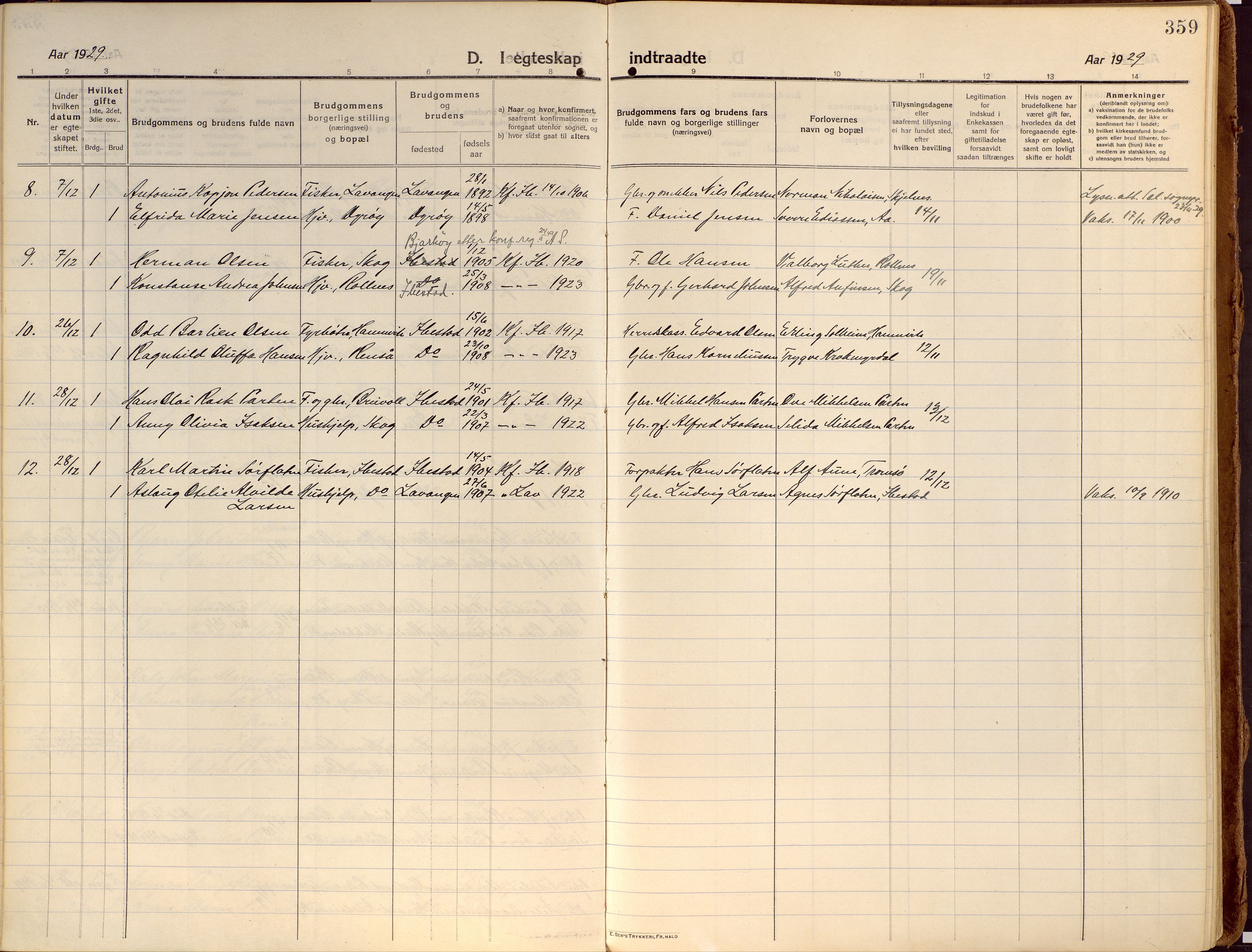 Ibestad sokneprestembete, SATØ/S-0077/H/Ha/Haa/L0018kirke: Parish register (official) no. 18, 1915-1929, p. 359