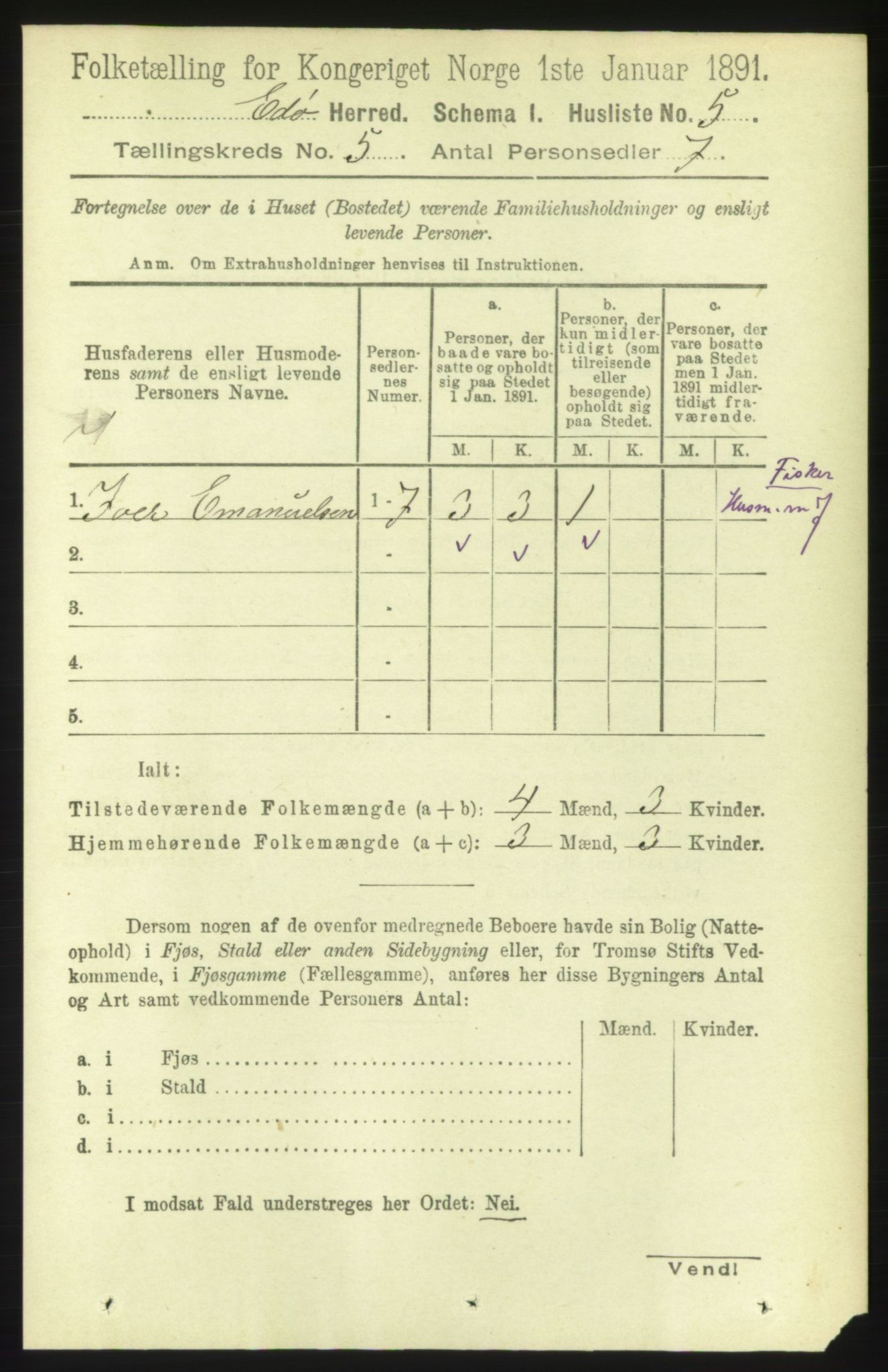 RA, 1891 census for 1573 Edøy, 1891, p. 1181