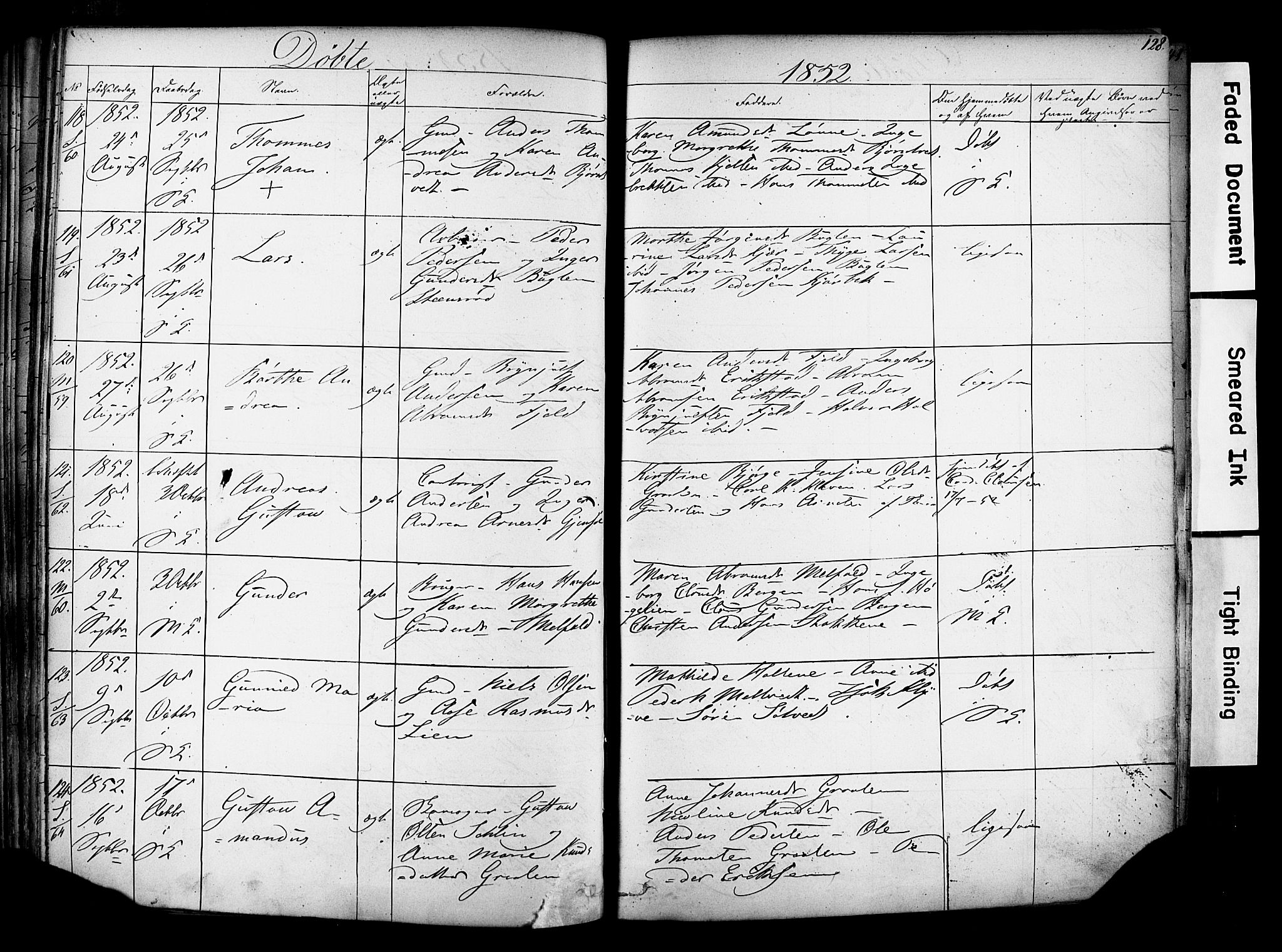 Solum kirkebøker, SAKO/A-306/F/Fa/L0006: Parish register (official) no. I 6, 1844-1855, p. 128