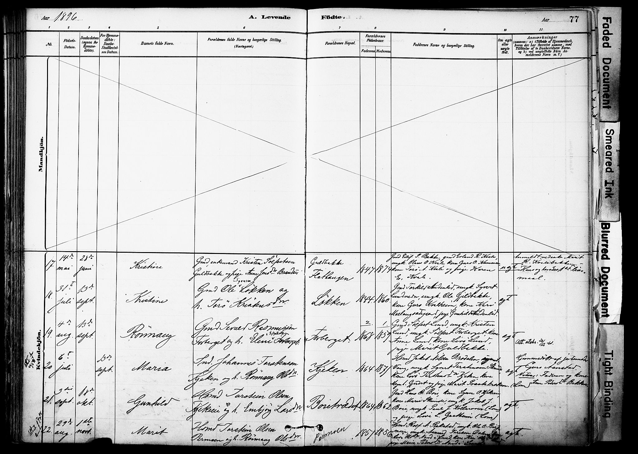 Skjåk prestekontor, SAH/PREST-072/H/Ha/Haa/L0003: Parish register (official) no. 3, 1880-1907, p. 77
