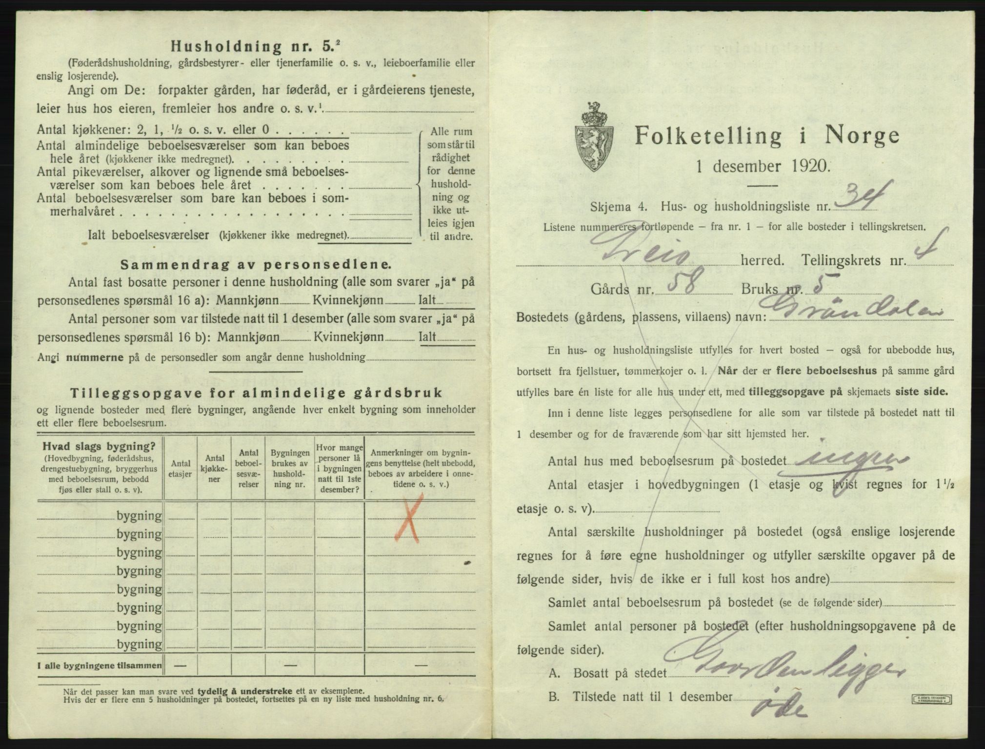 SAB, 1920 census for Sveio, 1920, p. 311