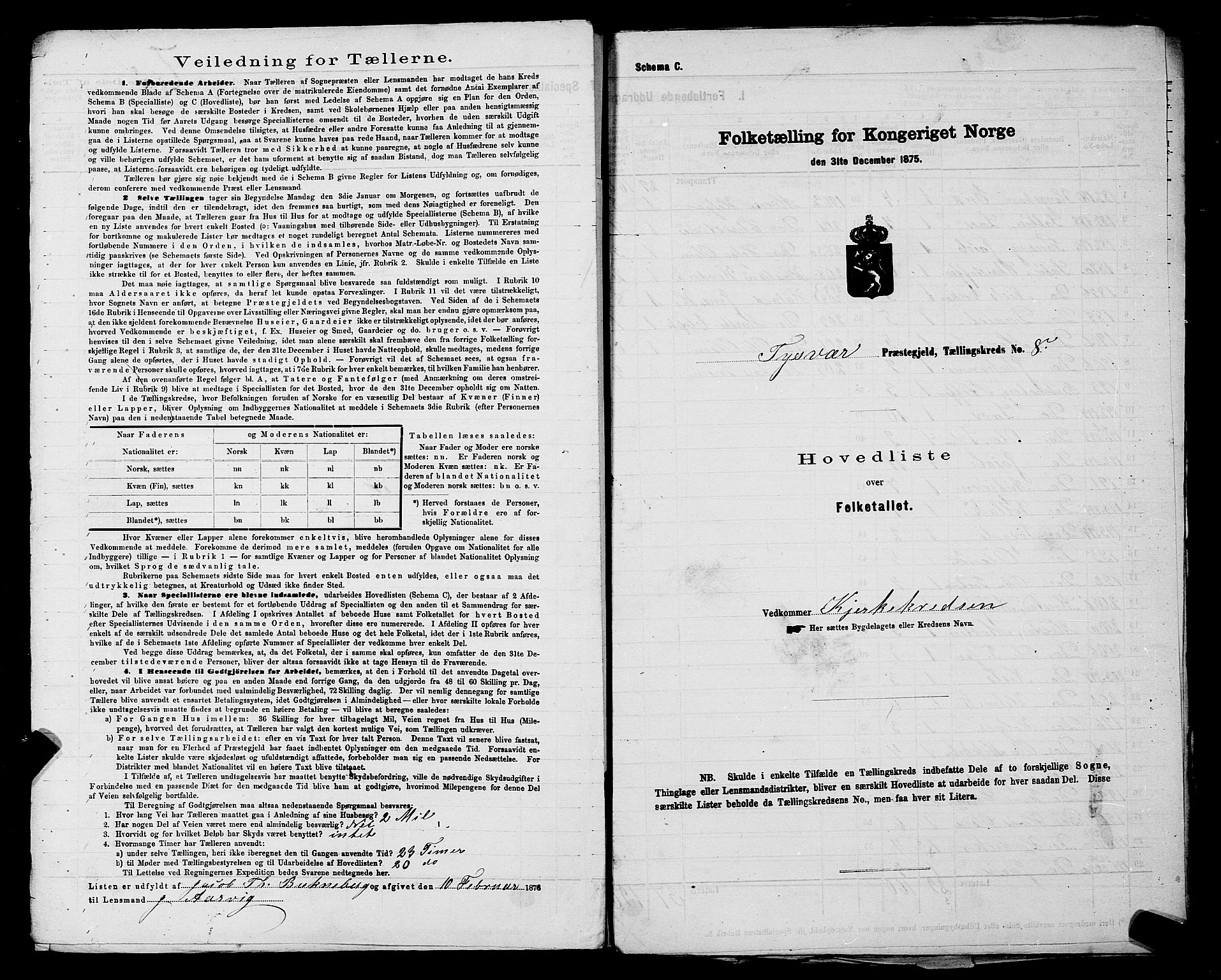 SAST, 1875 census for 1146P Tysvær, 1875, p. 39