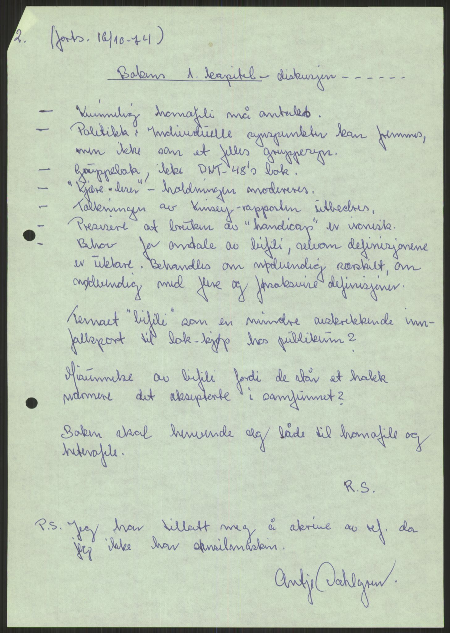 Det Norske Forbundet av 1948/Landsforeningen for Lesbisk og Homofil Frigjøring, AV/RA-PA-1216/A/Ag/L0004: Grupper, utvalg, 1974-1992, p. 519