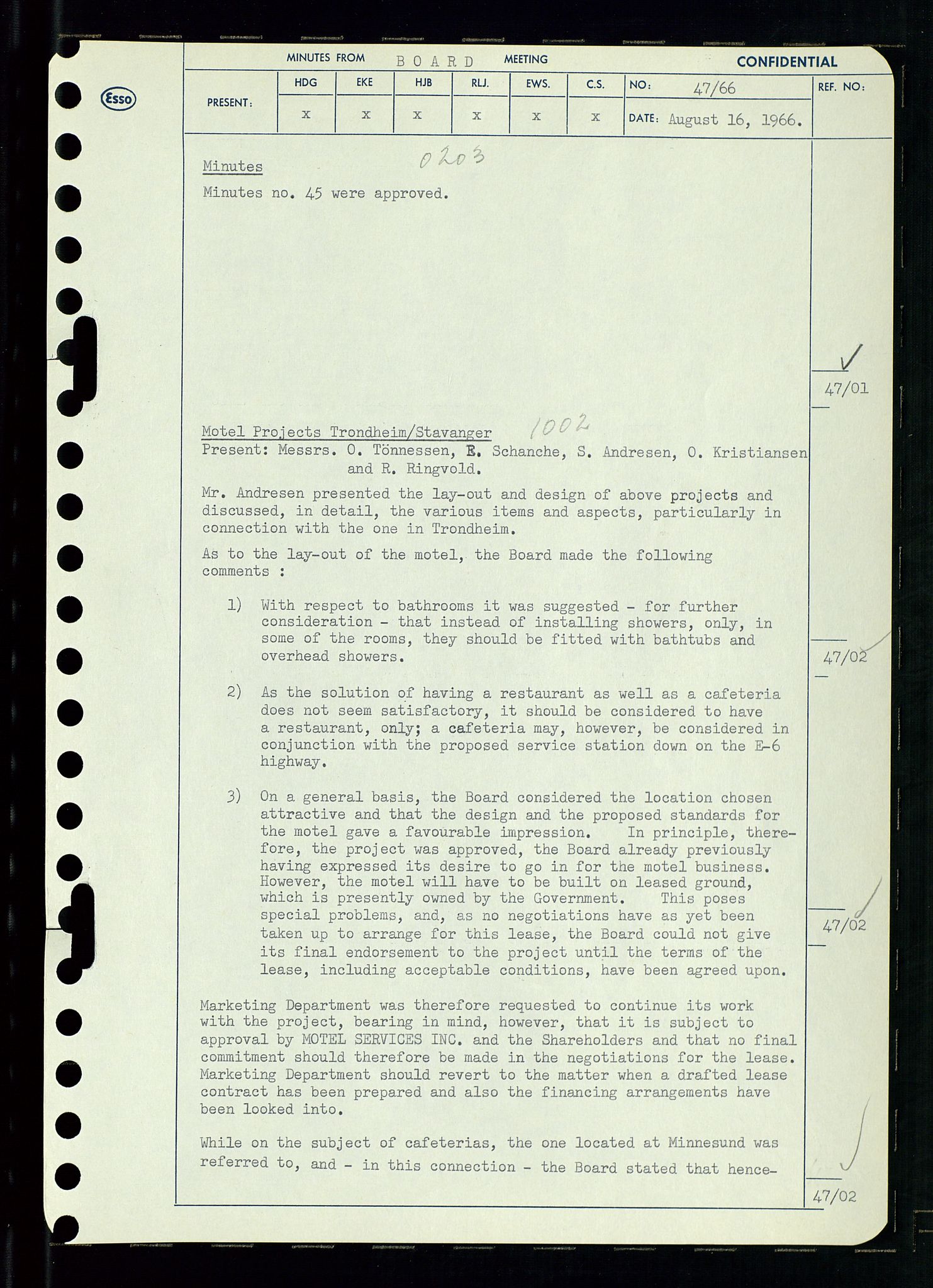 Pa 0982 - Esso Norge A/S, AV/SAST-A-100448/A/Aa/L0002/0002: Den administrerende direksjon Board minutes (styrereferater) / Den administrerende direksjon Board minutes (styrereferater), 1966, p. 99