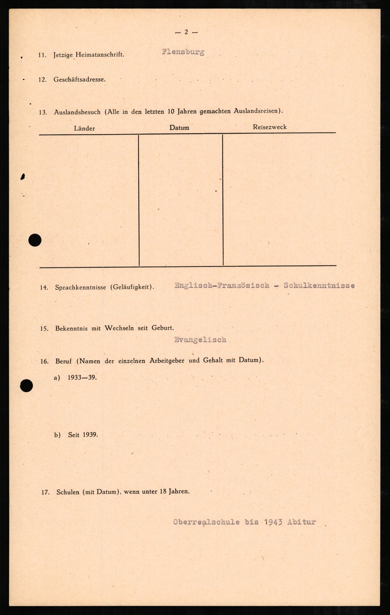 Forsvaret, Forsvarets overkommando II, AV/RA-RAFA-3915/D/Db/L0004: CI Questionaires. Tyske okkupasjonsstyrker i Norge. Tyskere., 1945-1946, p. 446