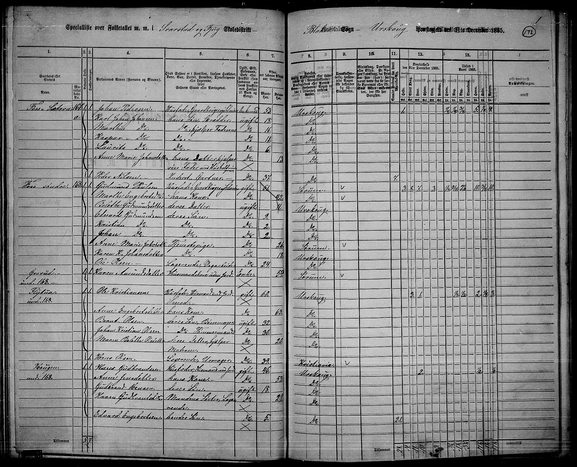 RA, 1865 census for Aurskog, 1865, p. 159