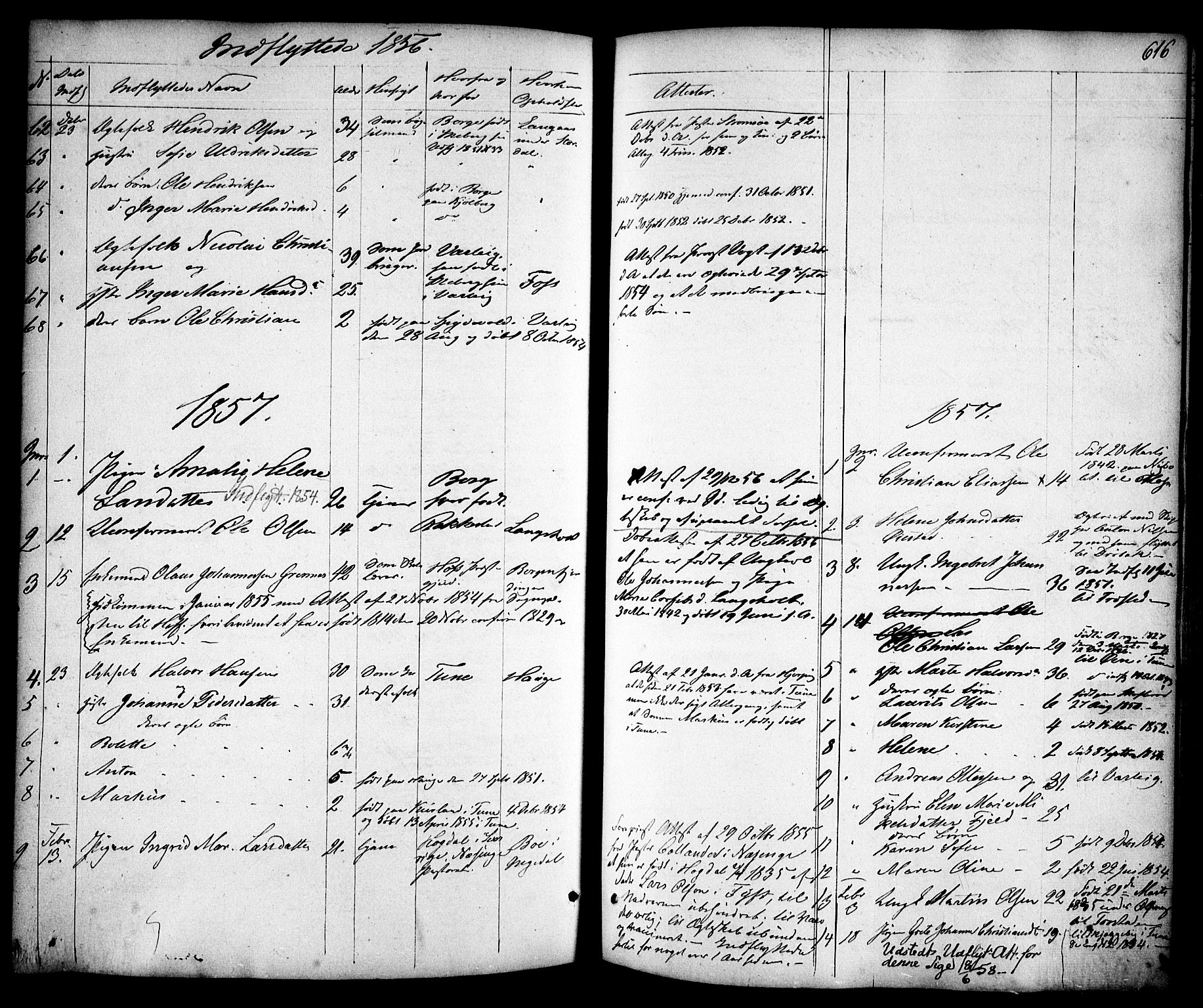 Skjeberg prestekontor Kirkebøker, SAO/A-10923/F/Fa/L0006: Parish register (official) no. I 6, 1846-1858, p. 616