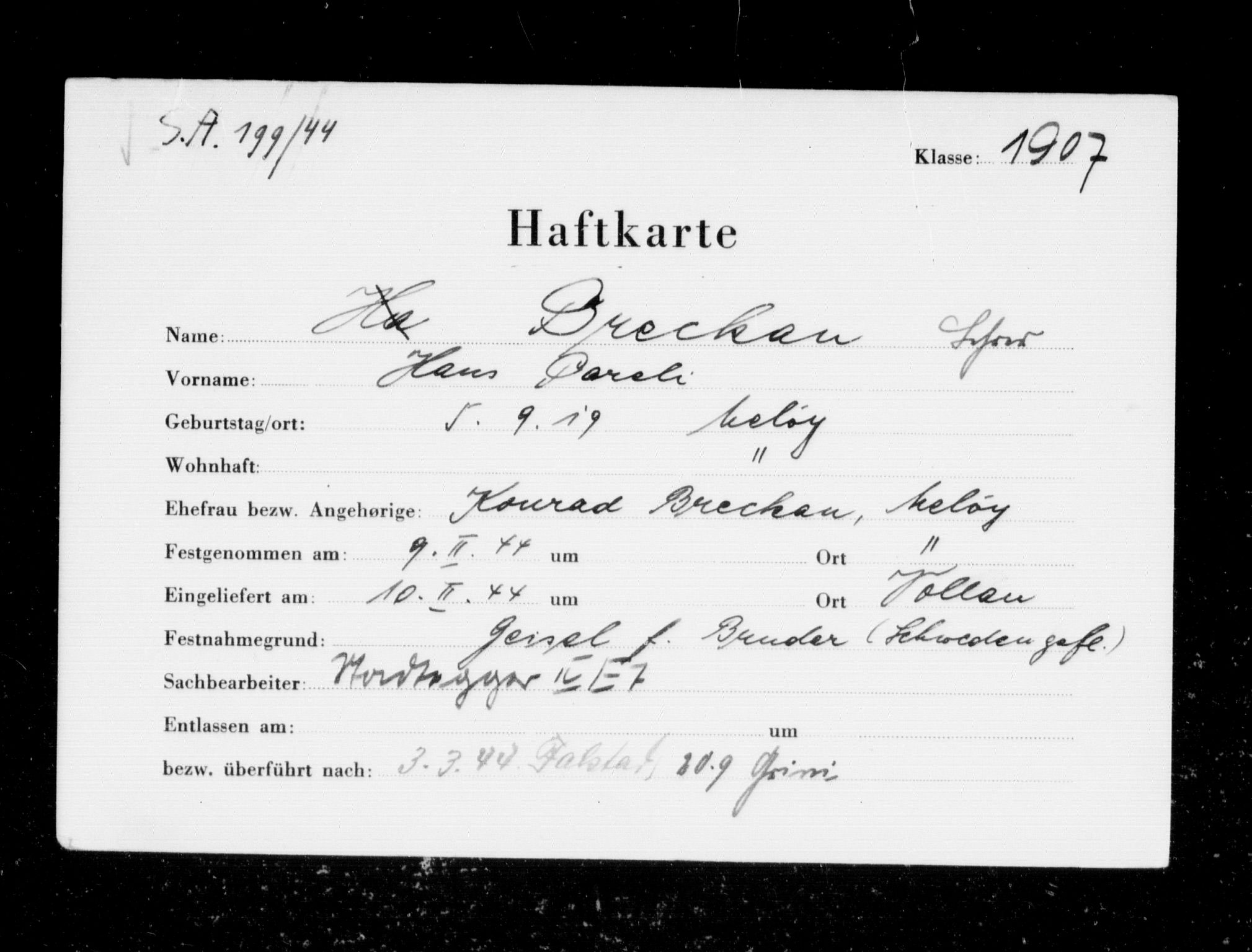 Befehlshaber der Sicherheitspolizei und des SD, RA/RAFA-5969/F/Fc/L0003: Fangeregister Falstad: Breckan - Fa, 1941-1945