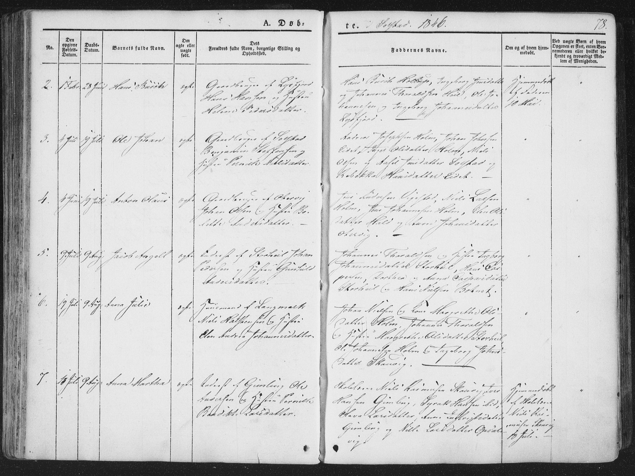 Ministerialprotokoller, klokkerbøker og fødselsregistre - Nordland, SAT/A-1459/810/L0145: Parish register (official) no. 810A07 /2, 1841-1862, p. 78
