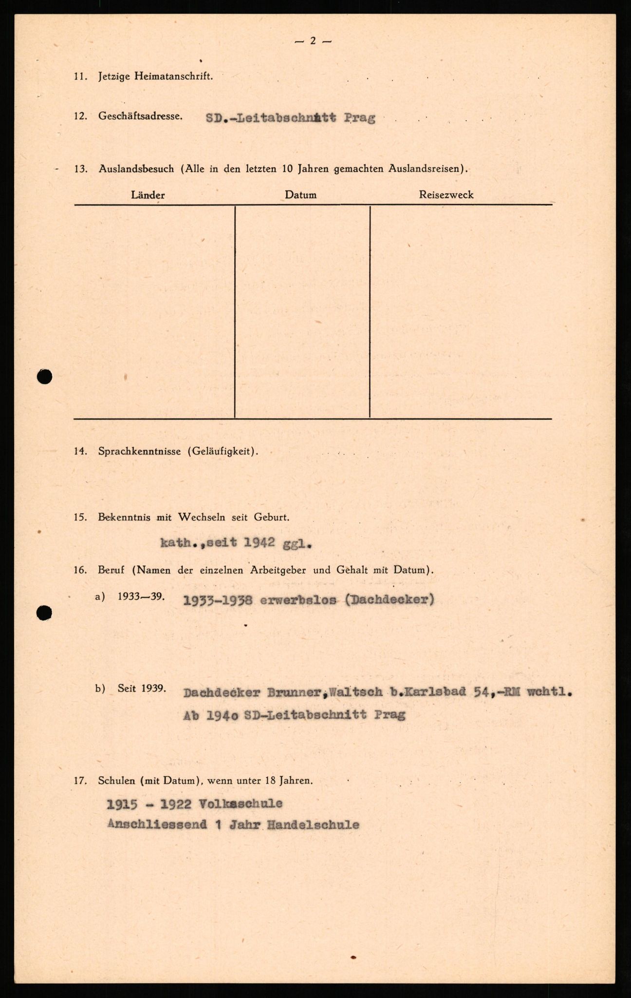 Forsvaret, Forsvarets overkommando II, AV/RA-RAFA-3915/D/Db/L0024: CI Questionaires. Tyske okkupasjonsstyrker i Norge. Tyskere., 1945-1946, p. 123