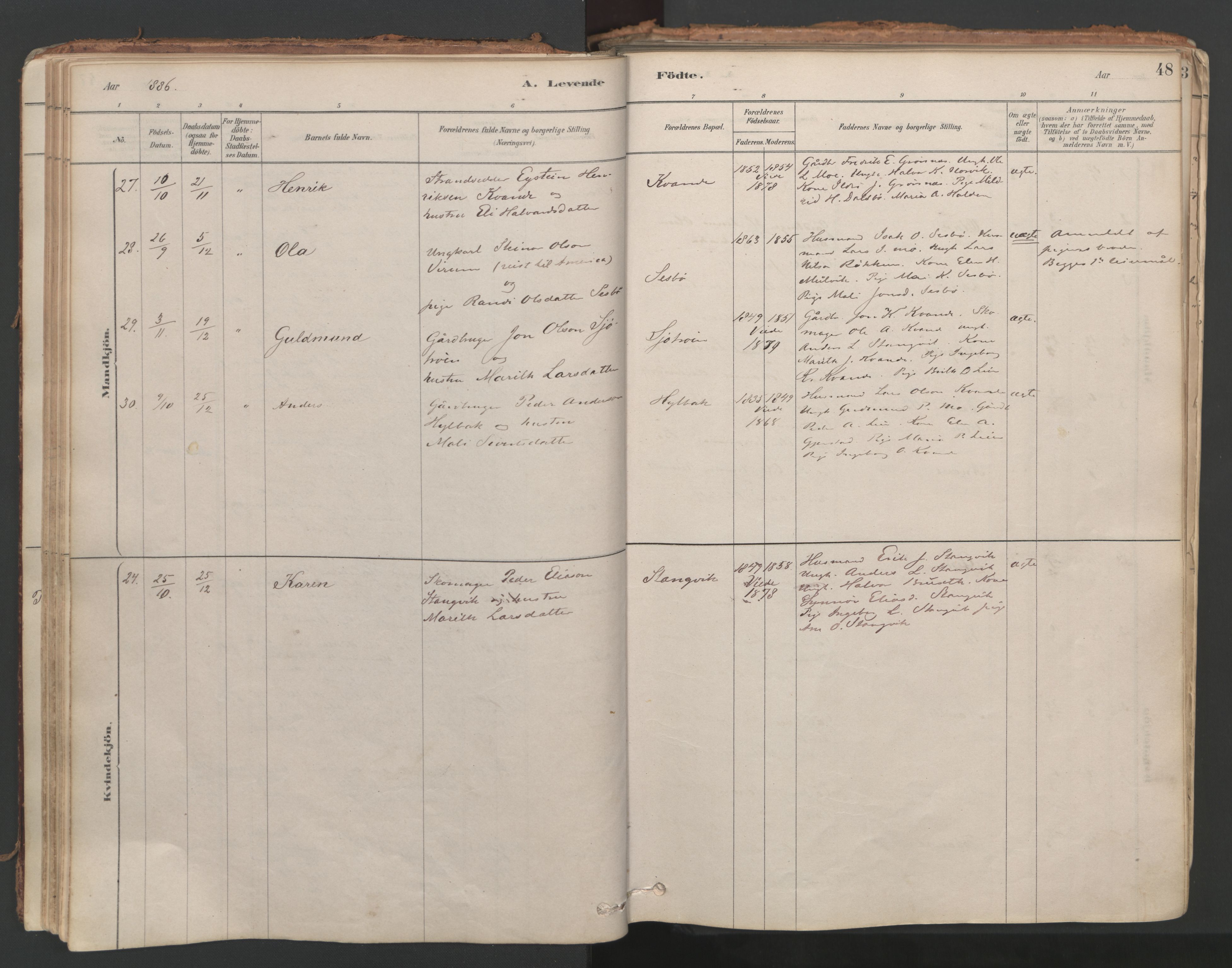 Ministerialprotokoller, klokkerbøker og fødselsregistre - Møre og Romsdal, AV/SAT-A-1454/592/L1029: Parish register (official) no. 592A07, 1879-1902, p. 48