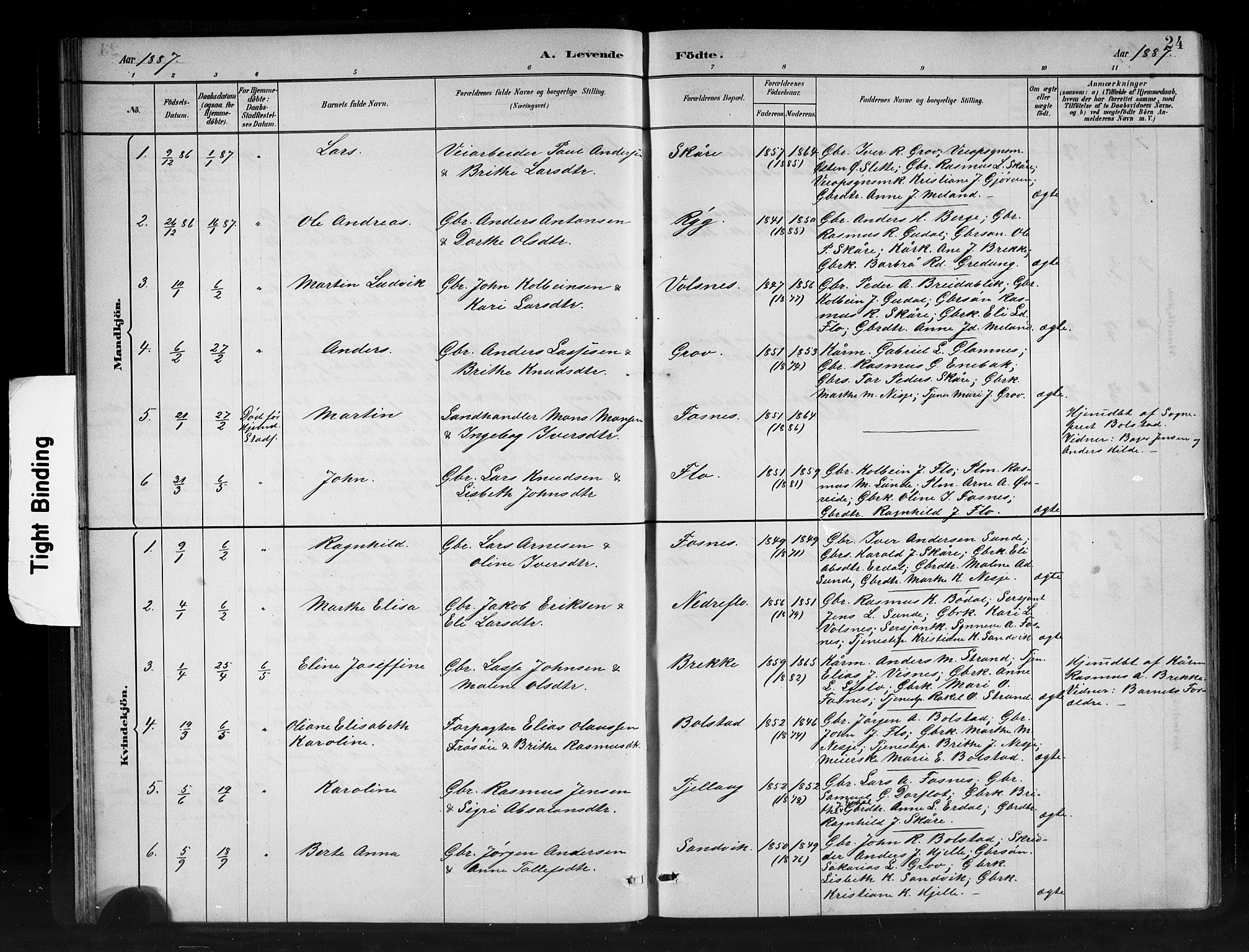 Stryn Sokneprestembete, AV/SAB-A-82501: Parish register (copy) no. C 3, 1881-1905, p. 24