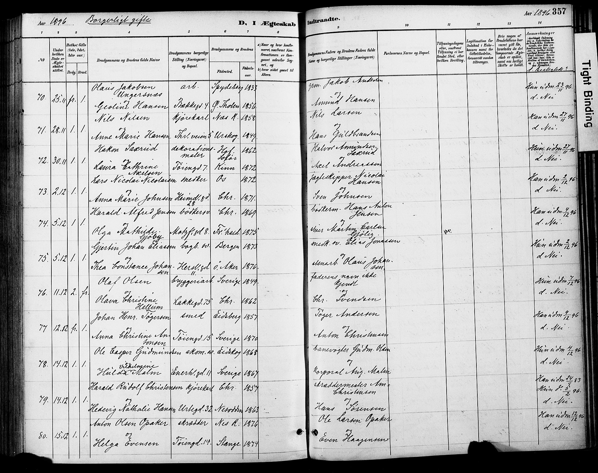 Grønland prestekontor Kirkebøker, SAO/A-10848/F/Fa/L0013: Parish register (official) no. 13, 1887-1906, p. 357