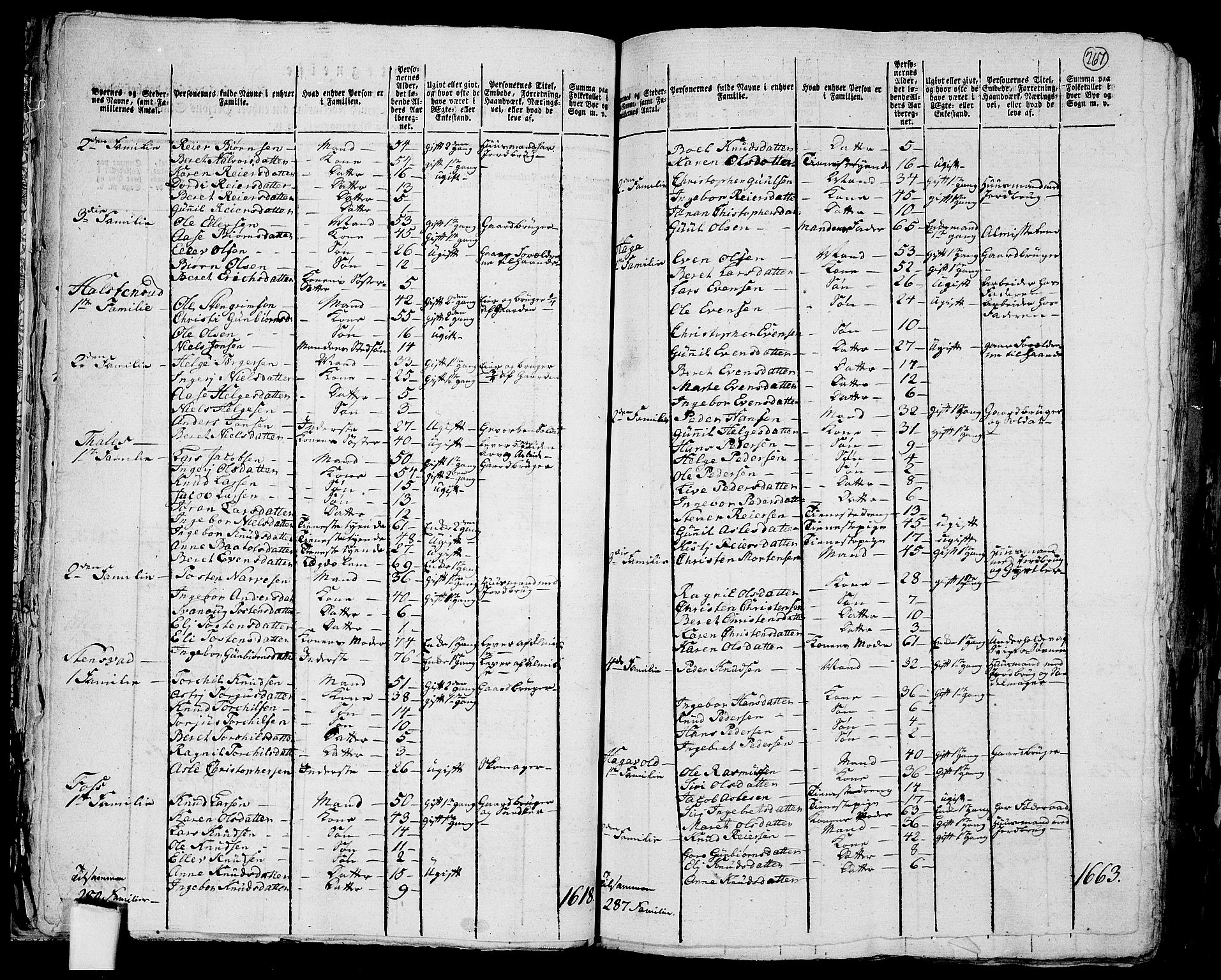 RA, 1801 census for 0621P Sigdal, 1801, p. 266b-267a