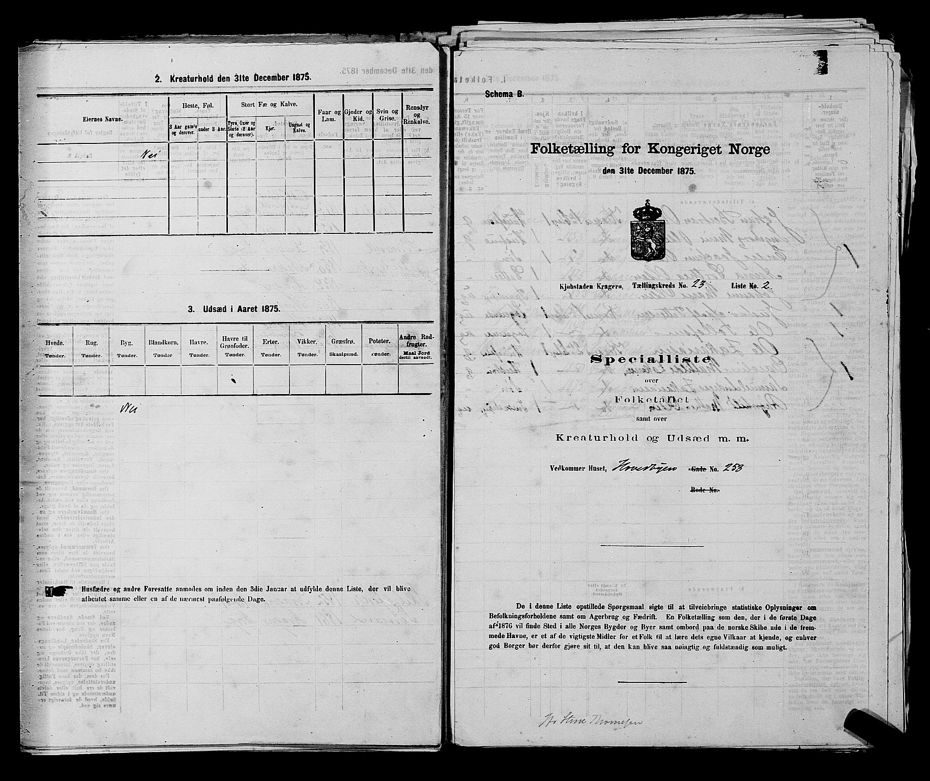 SAKO, 1875 census for 0801P Kragerø, 1875, p. 492