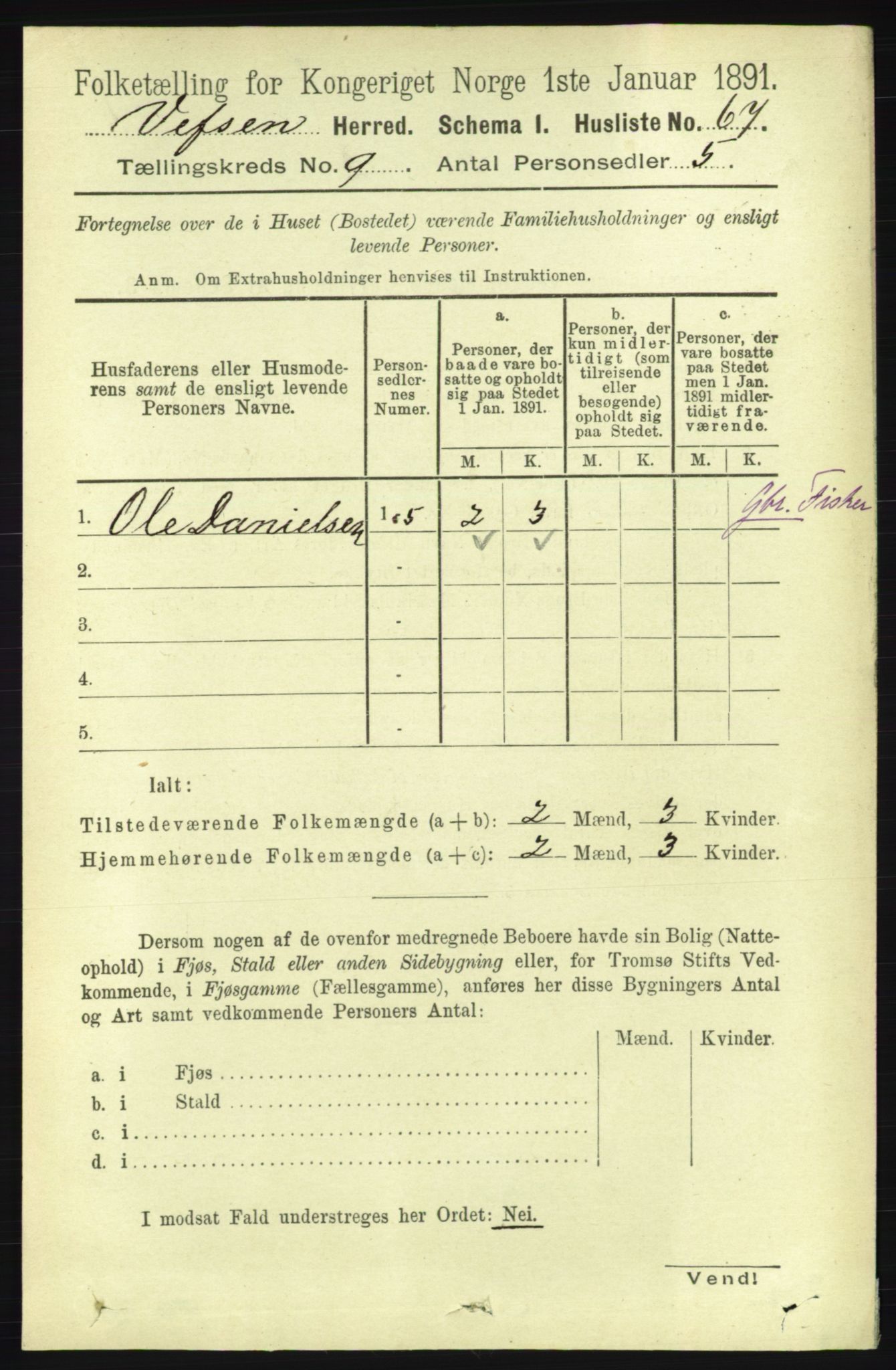 RA, 1891 census for 1824 Vefsn, 1891, p. 4693