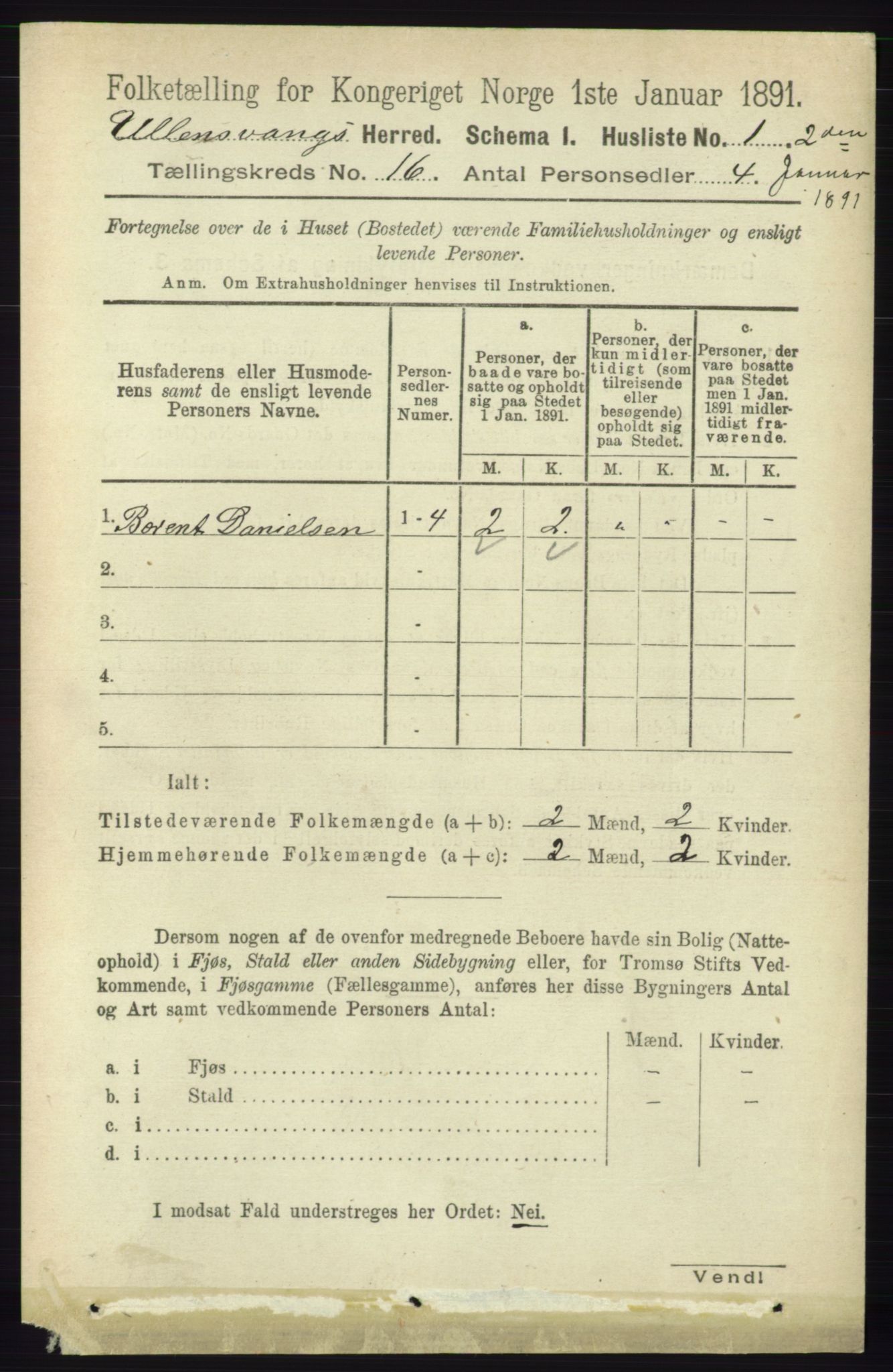 RA, 1891 census for 1230 Ullensvang, 1891, p. 6146