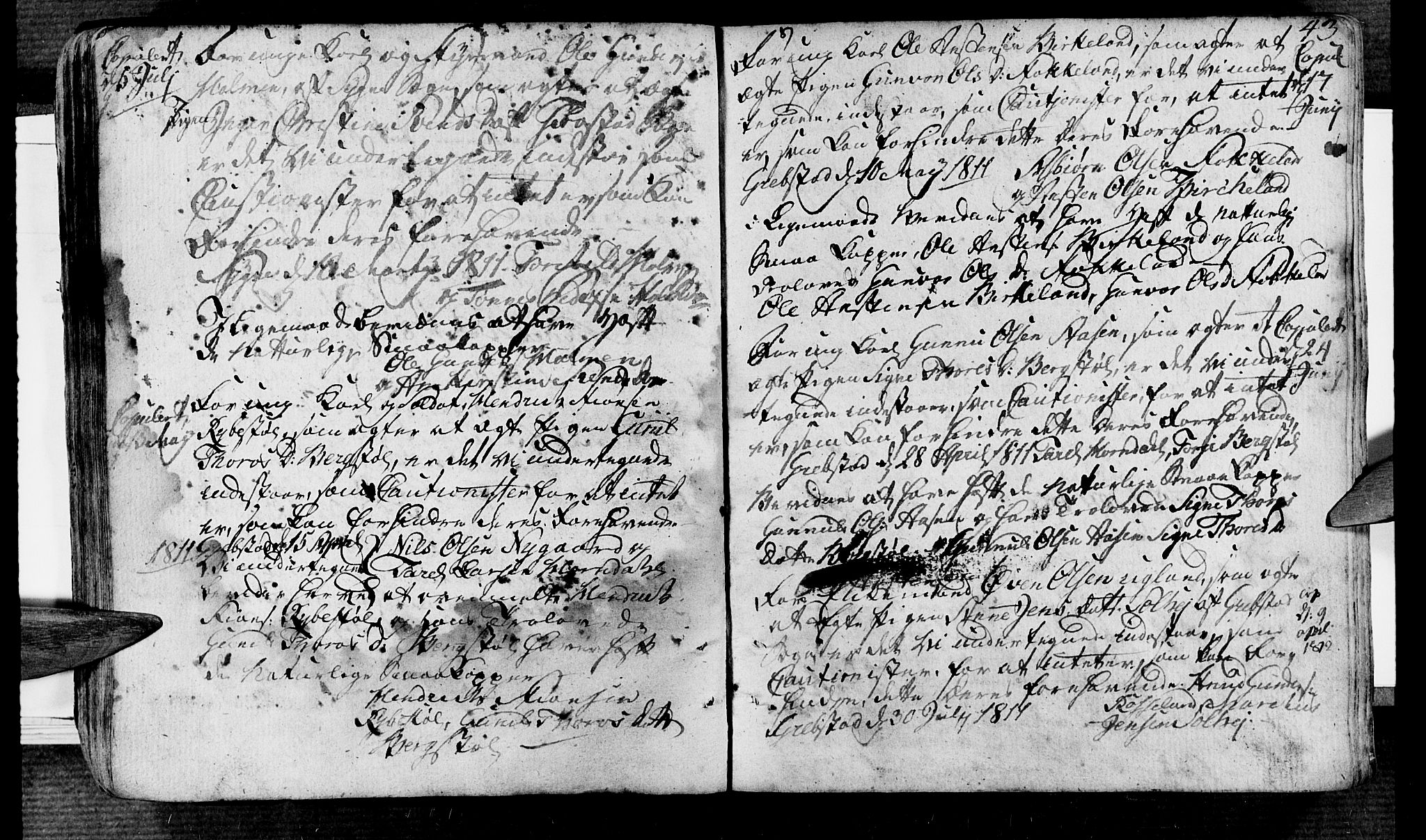 Søgne sokneprestkontor, SAK/1111-0037/F/Fa/Fab/L0007: Parish register (official) no. A 7, 1791-1851, p. 43