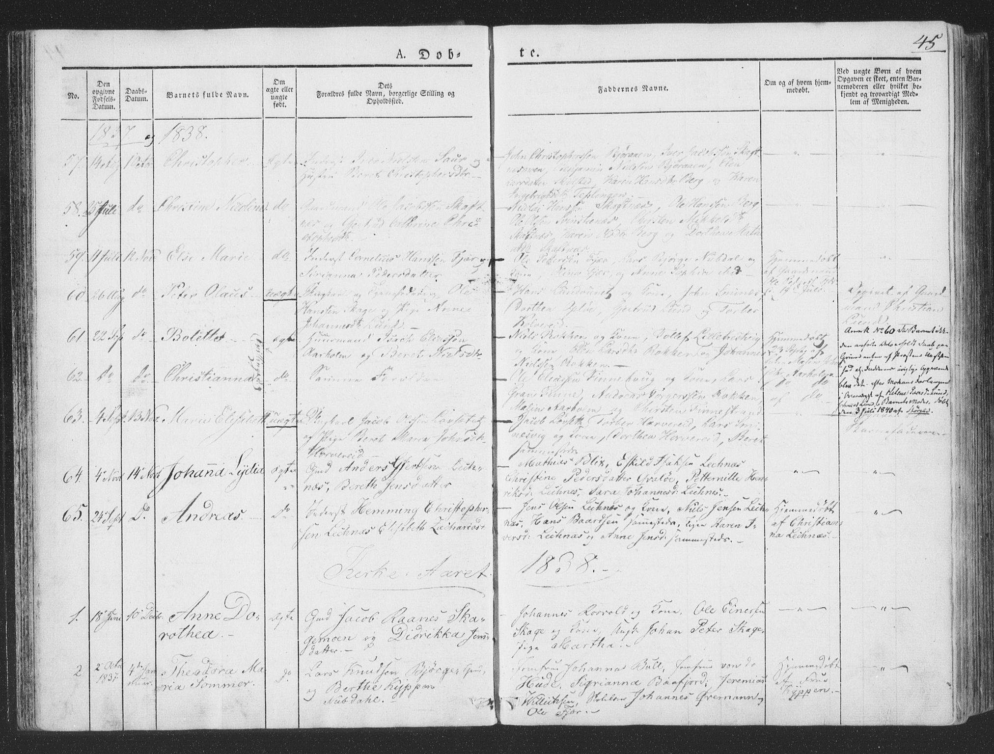 Ministerialprotokoller, klokkerbøker og fødselsregistre - Nord-Trøndelag, SAT/A-1458/780/L0639: Parish register (official) no. 780A04, 1830-1844, p. 45