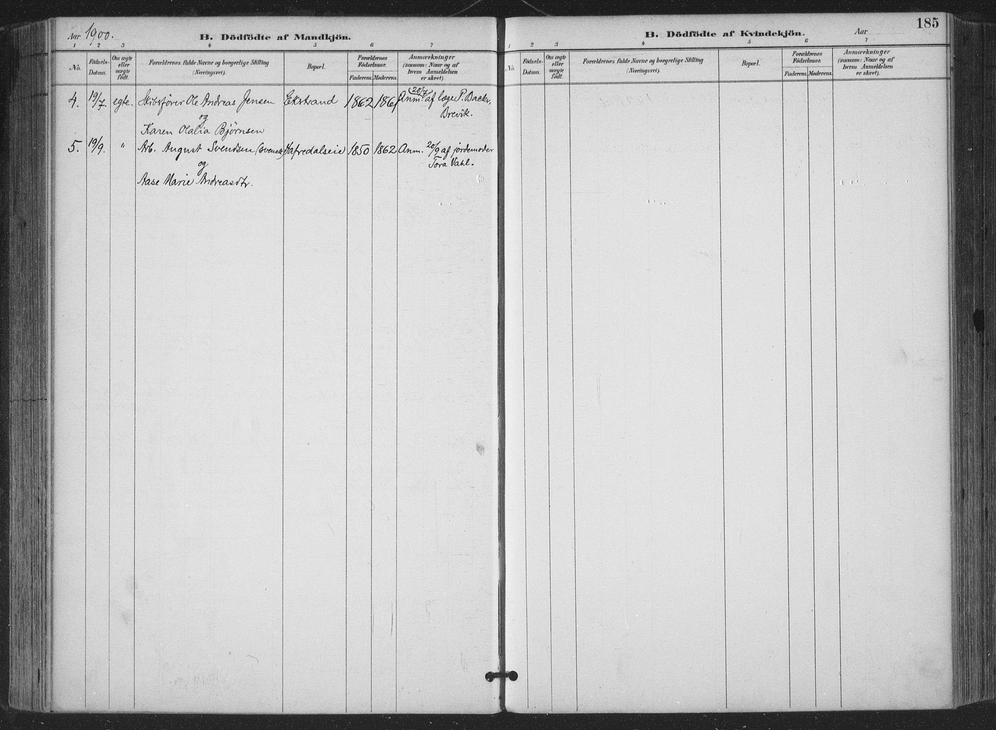 Bamble kirkebøker, AV/SAKO-A-253/F/Fa/L0008: Parish register (official) no. I 8, 1888-1900, p. 185