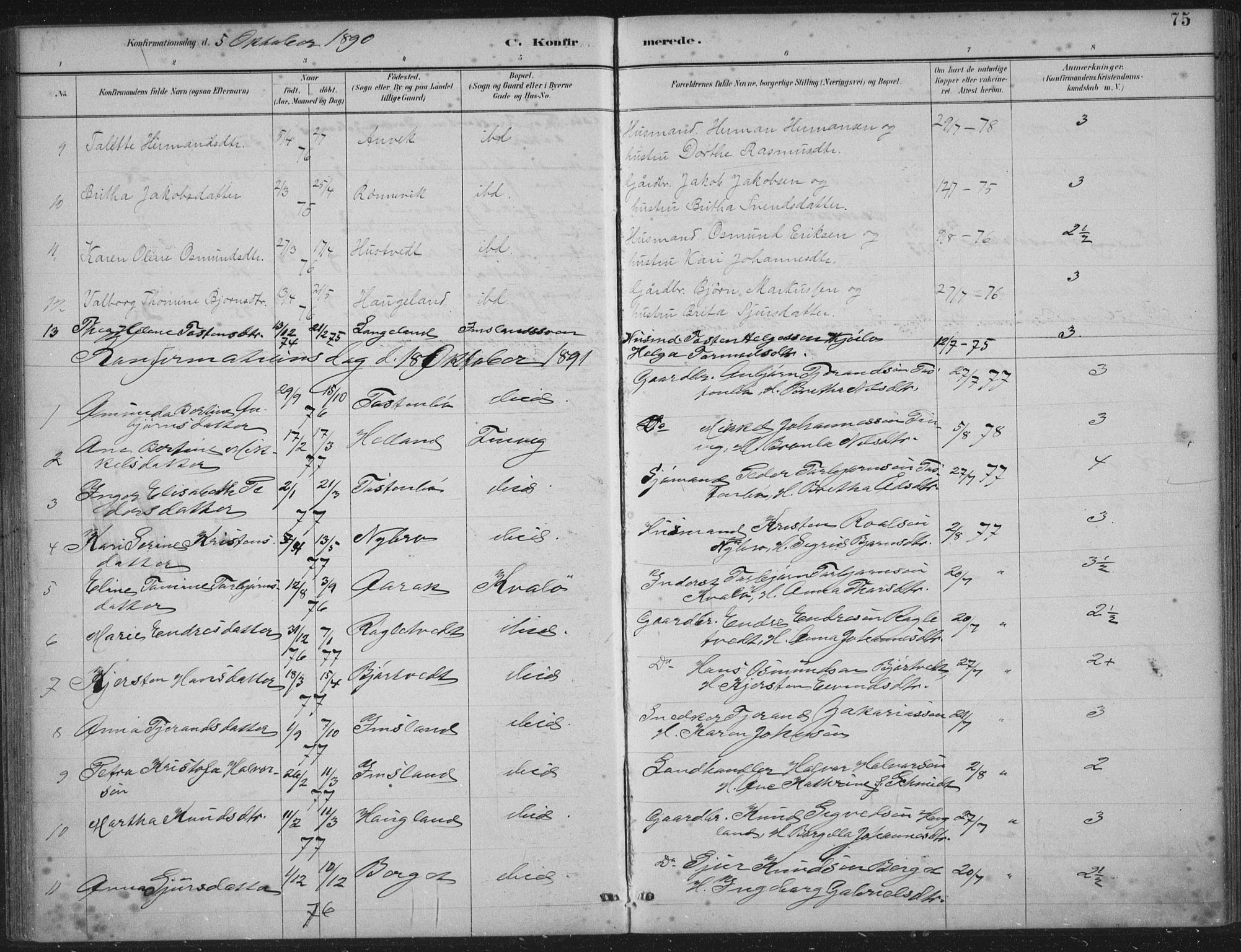 Vikedal sokneprestkontor, AV/SAST-A-101840/01/IV: Parish register (official) no. A 12, 1886-1929, p. 75