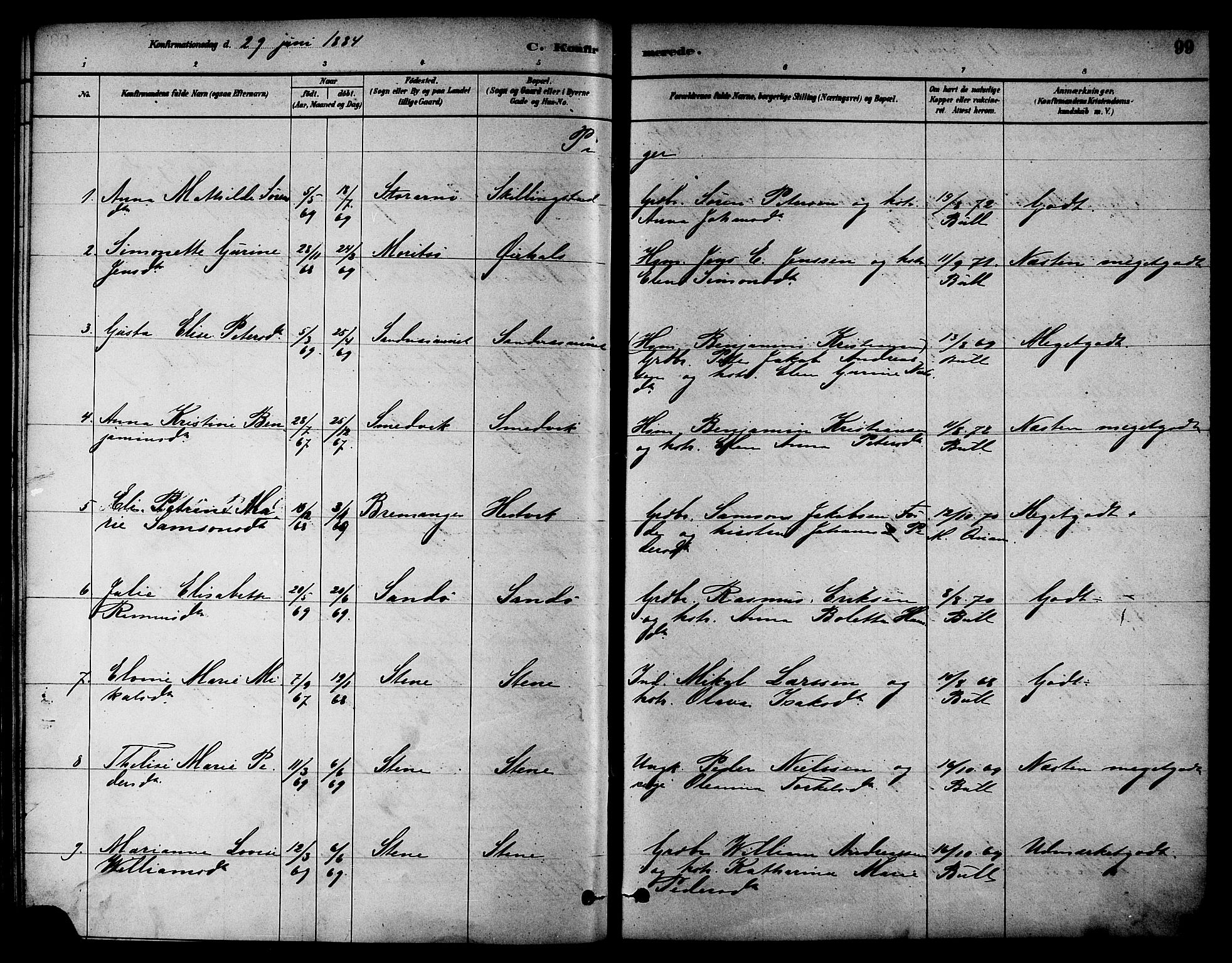 Ministerialprotokoller, klokkerbøker og fødselsregistre - Nord-Trøndelag, SAT/A-1458/784/L0672: Parish register (official) no. 784A07, 1880-1887, p. 99