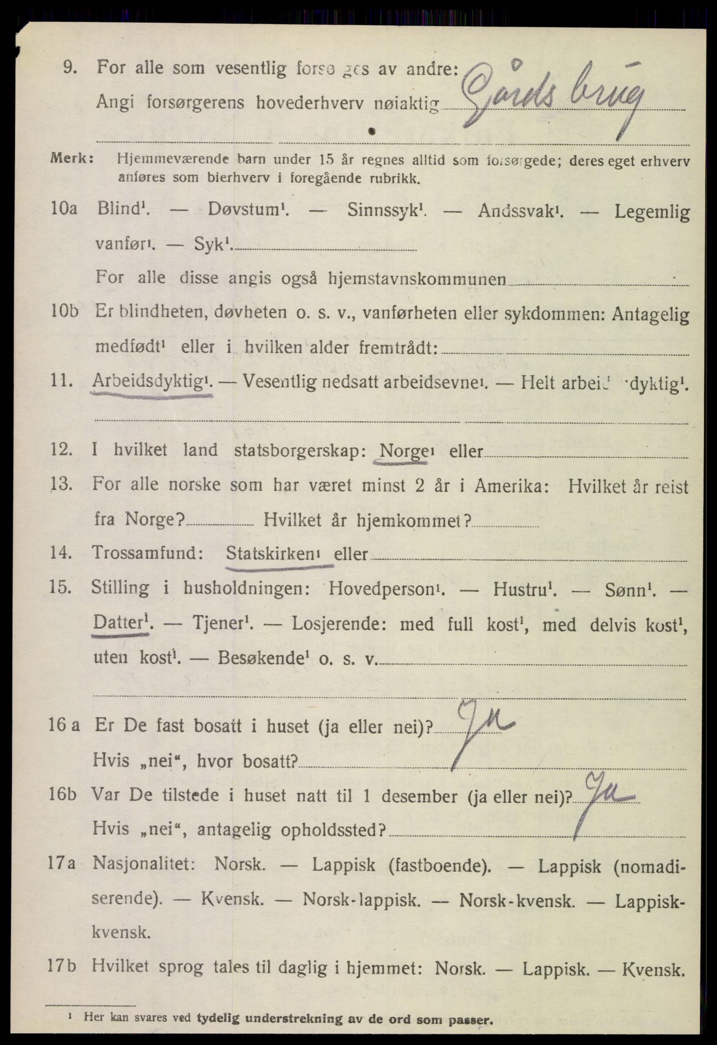 SAT, 1920 census for Meløy, 1920, p. 3470